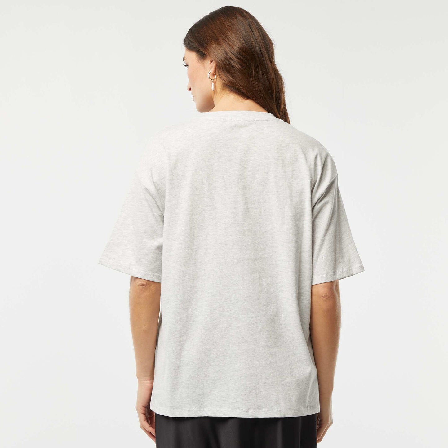 Camiseta de punto estampada de manga corta GRIS