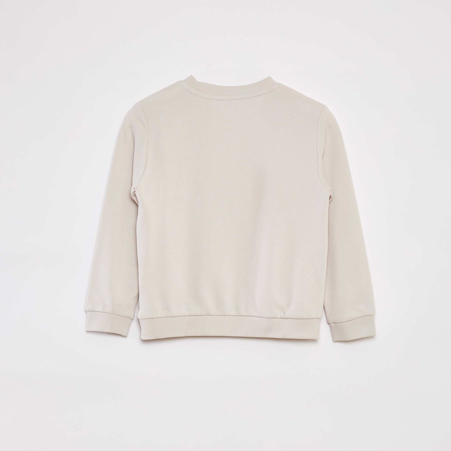 Buzo lisa de chándal con cuello redondo BEIGE