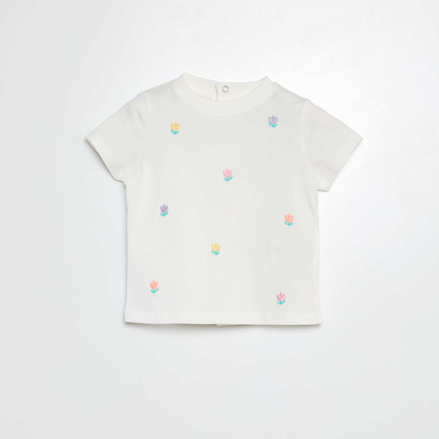 Camiseta con motivos bordados BLANCO
