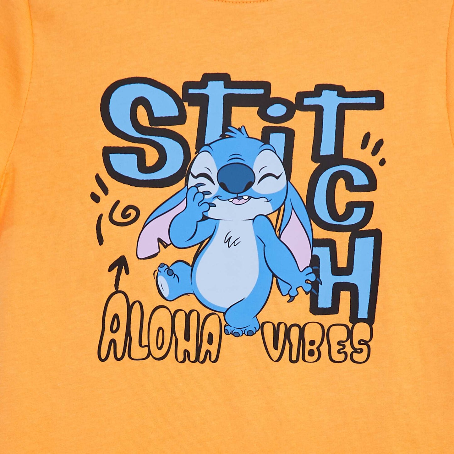 Camiseta estampada 'Stitch' NARANJA