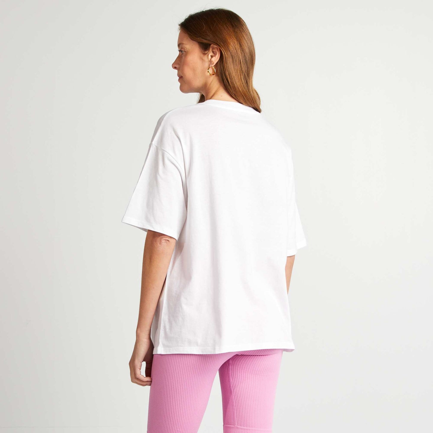 Camiseta oversize lisa de manga corta BLANCO