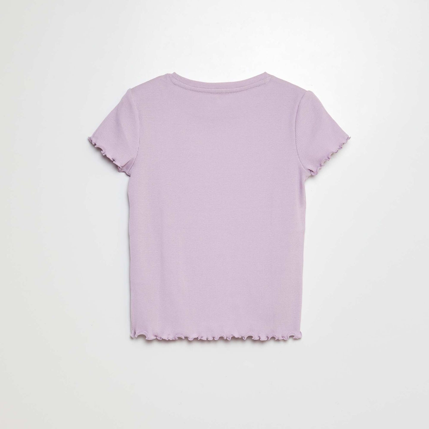 Camiseta de canalé con bordes ondulados PURPURA