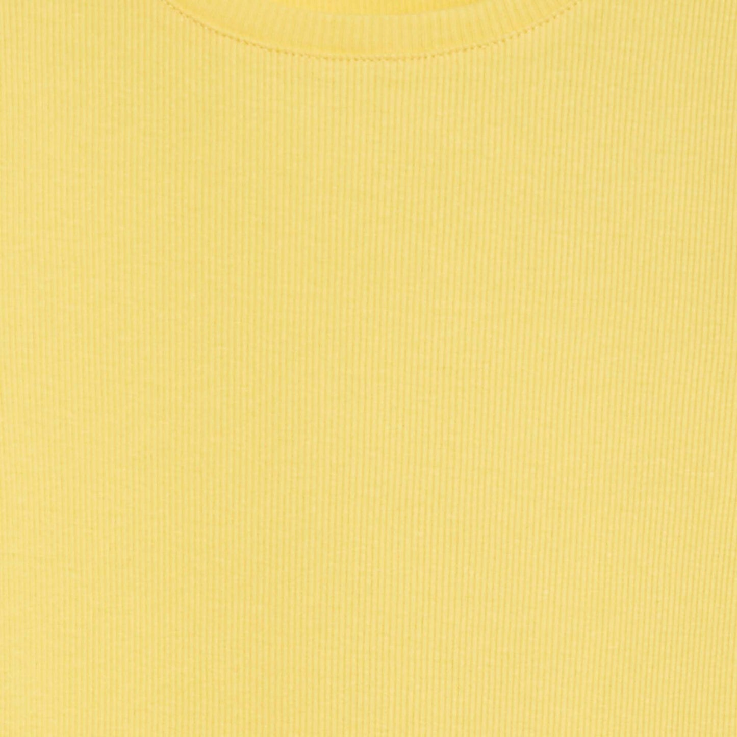 Camiseta de canalé con bordes ondulados AMARILLO