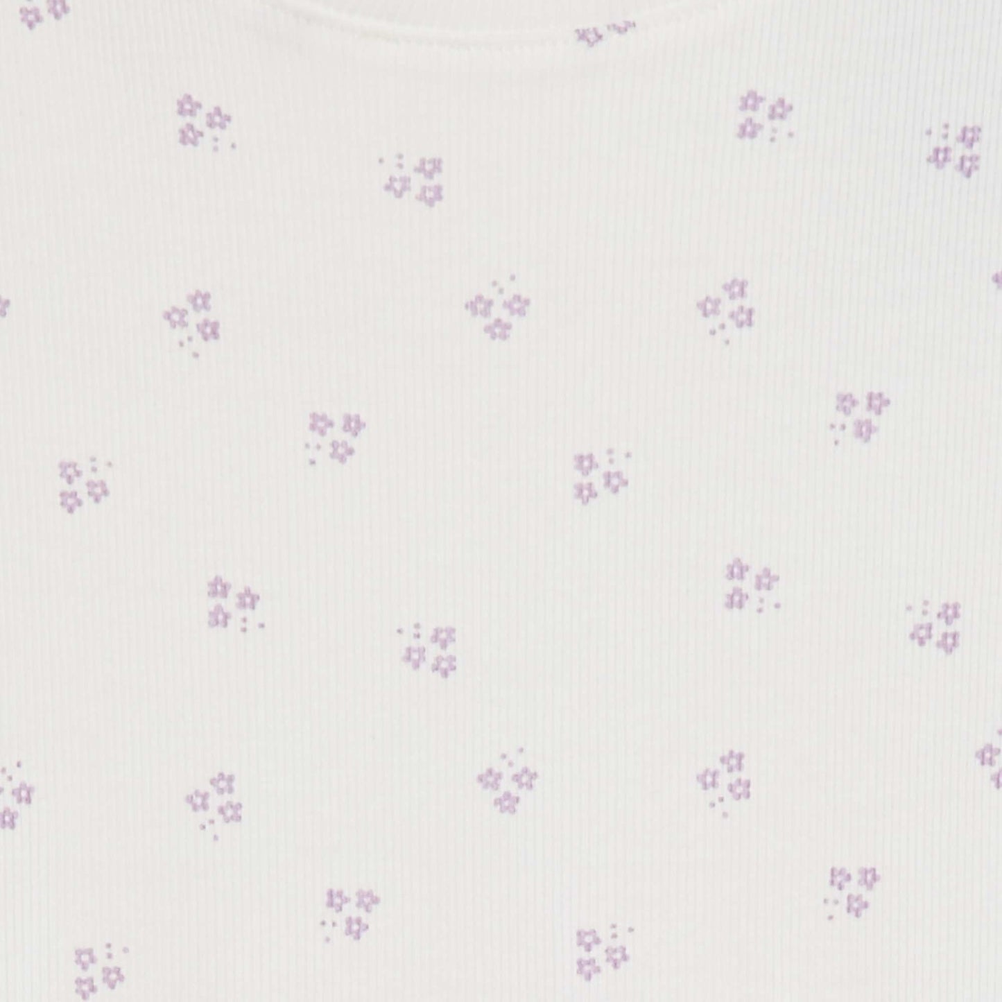 Camiseta de canalé con bordes ondulados y estampados BLANCO