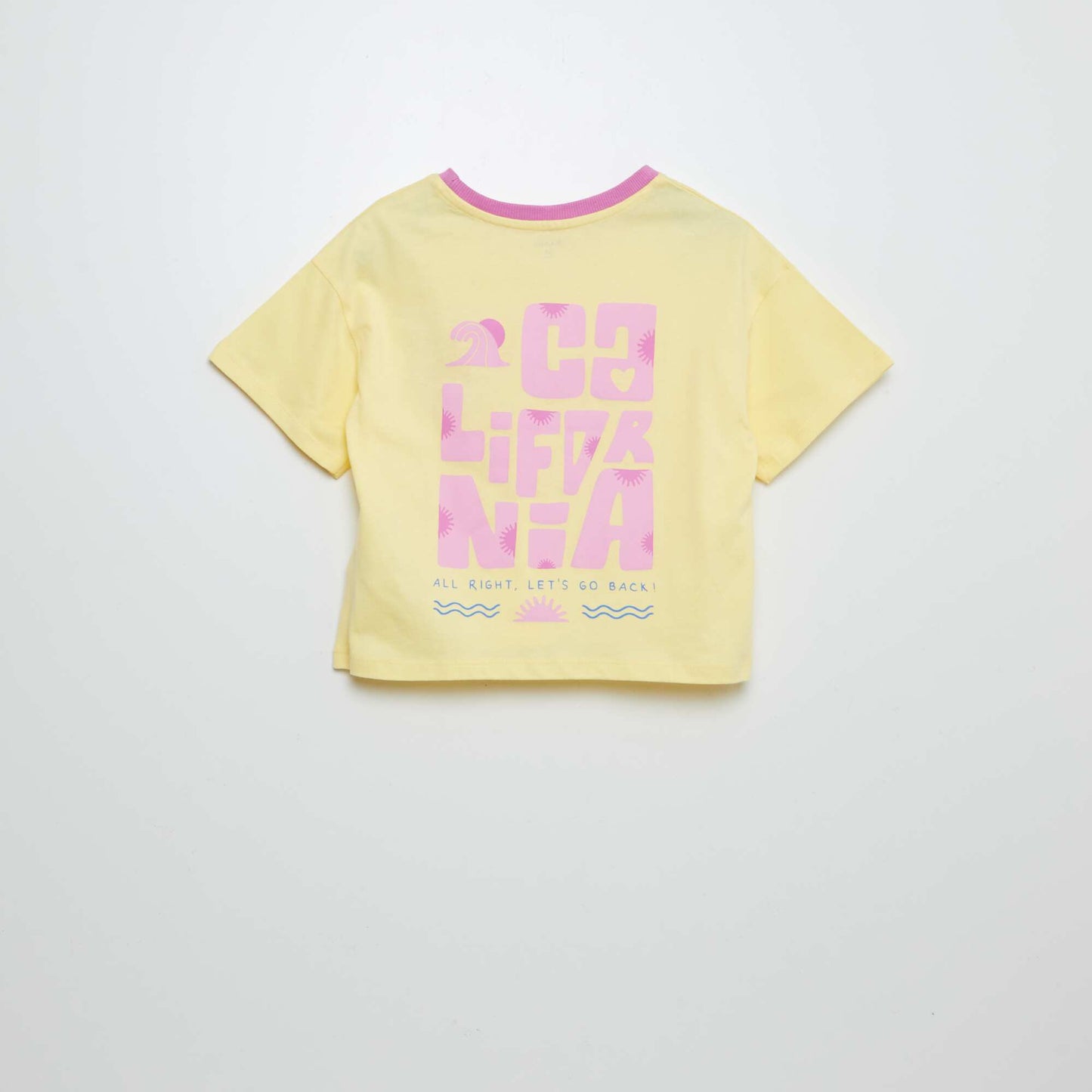 Camiseta de manga corta con cuello redondo estampada AMARILLO