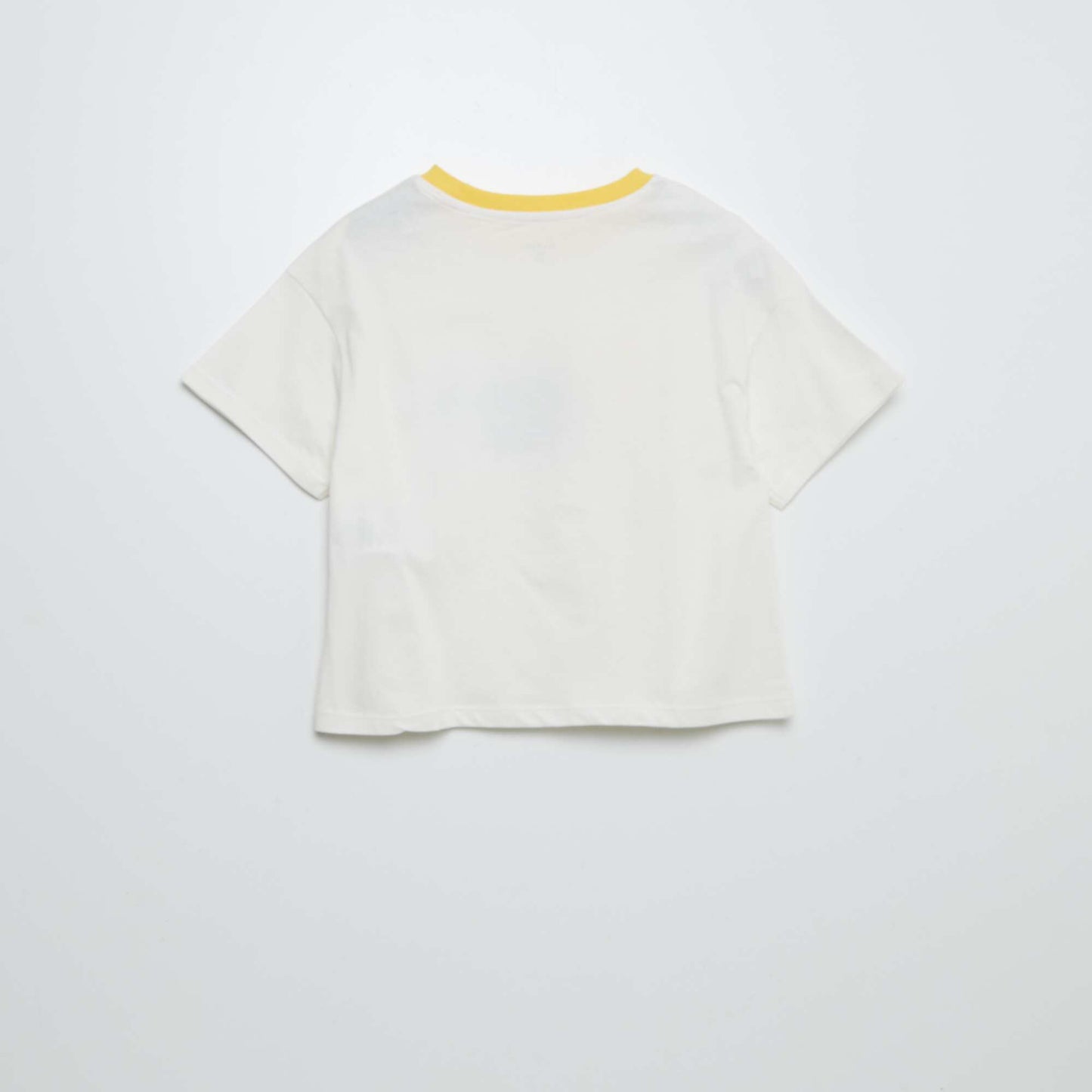 Camiseta de manga corta con cuello redondo estampada BLANCO