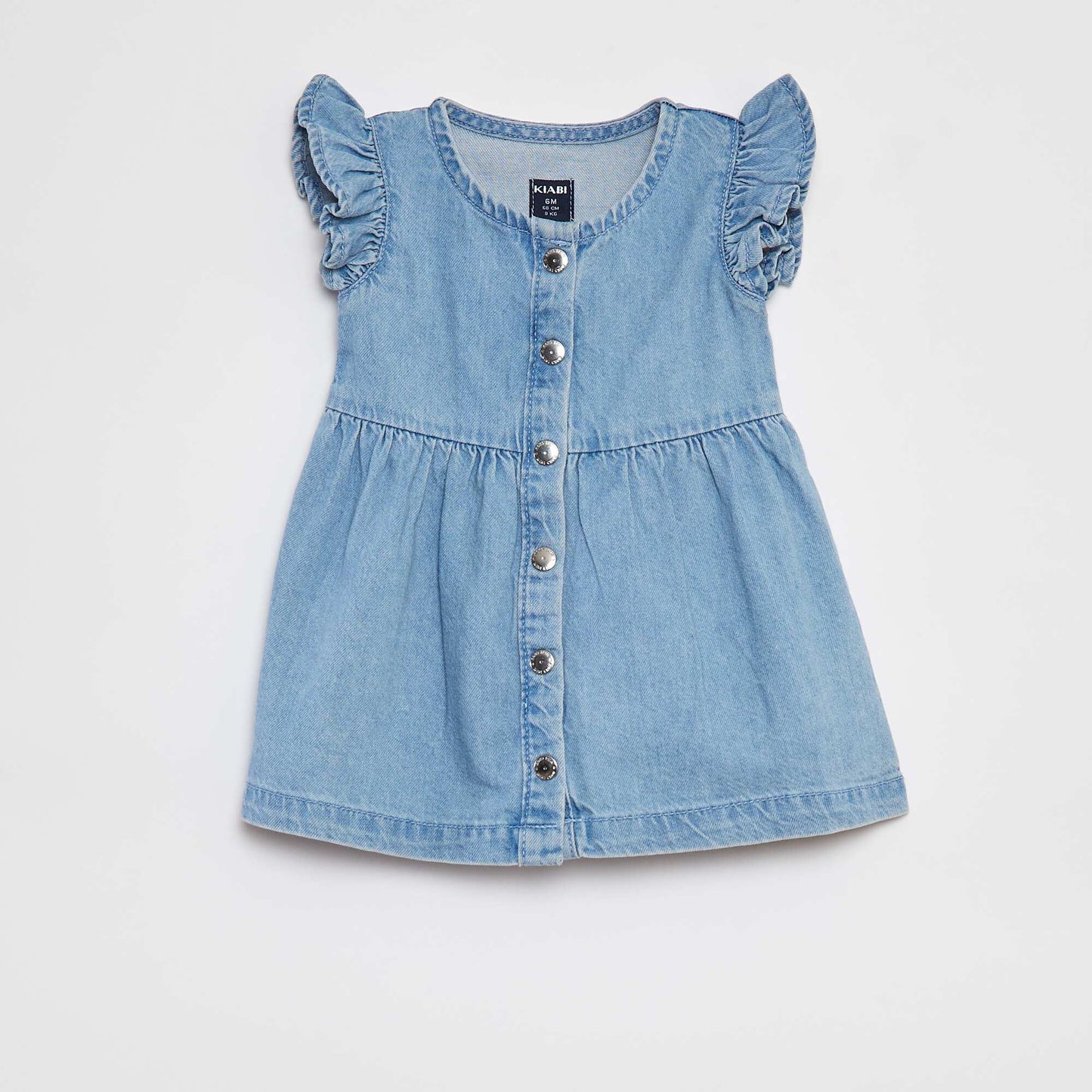 Vestido jean con volantes AZUL