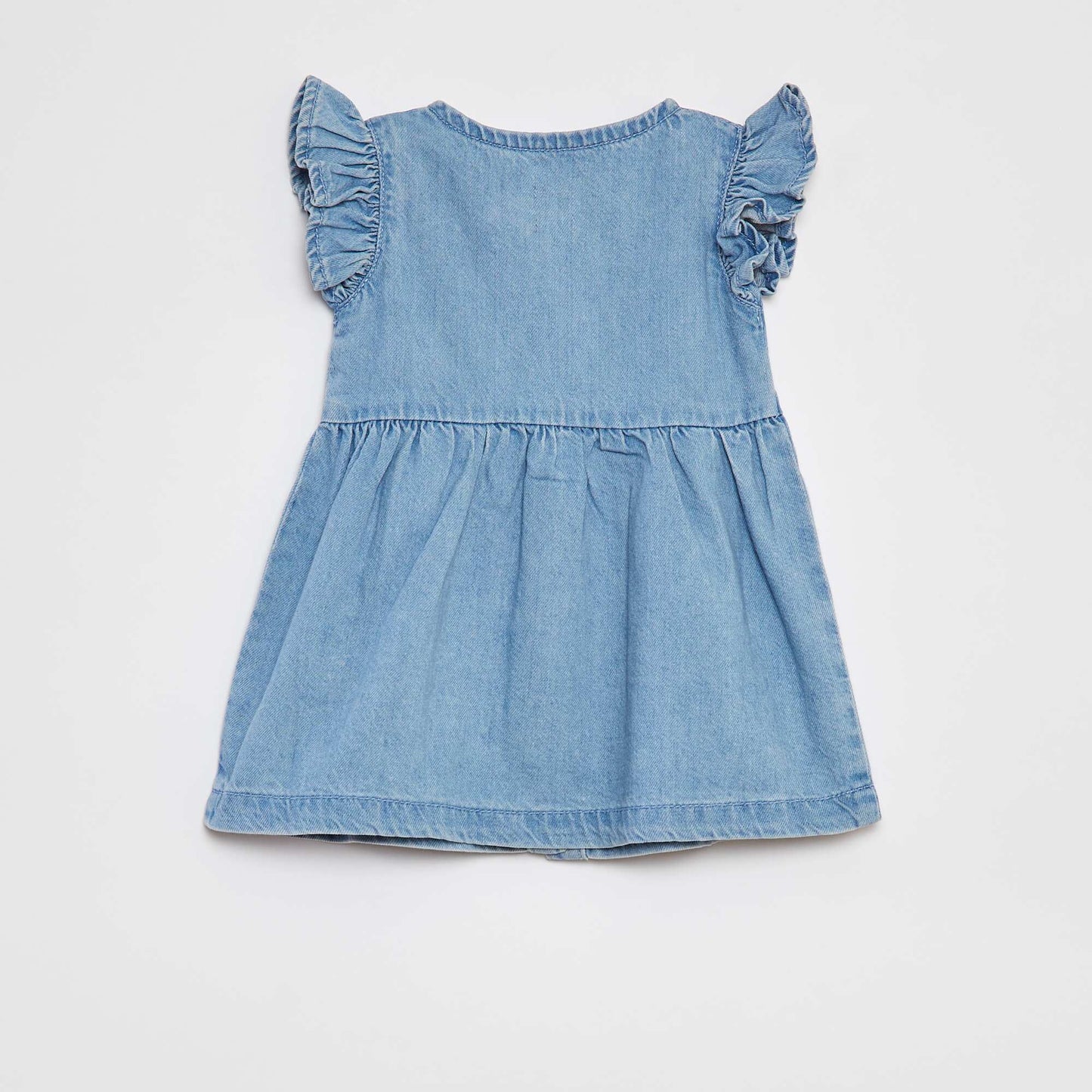 Vestido jean con volantes AZUL