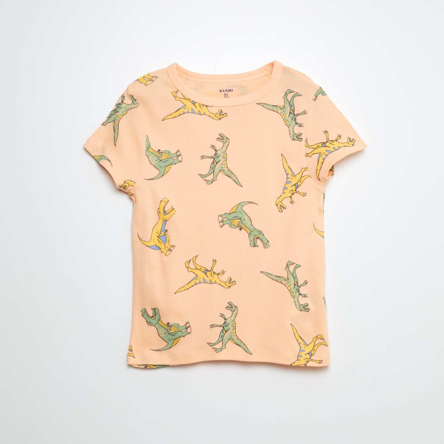 Conjunto de pijama corto con camiseta + short estampado - 2 piezas NARANJA