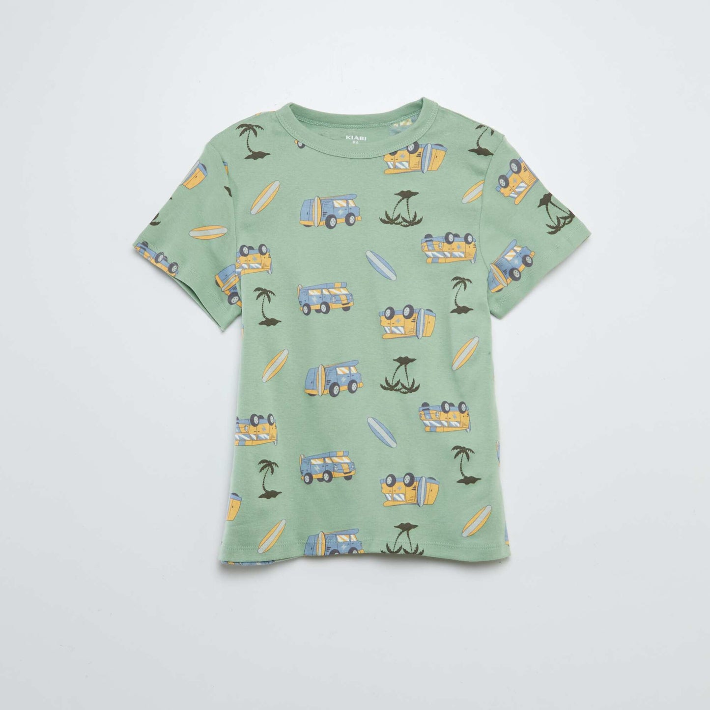 Conjunto de pijama corto con camiseta + short estampado - 2 piezas VERDE