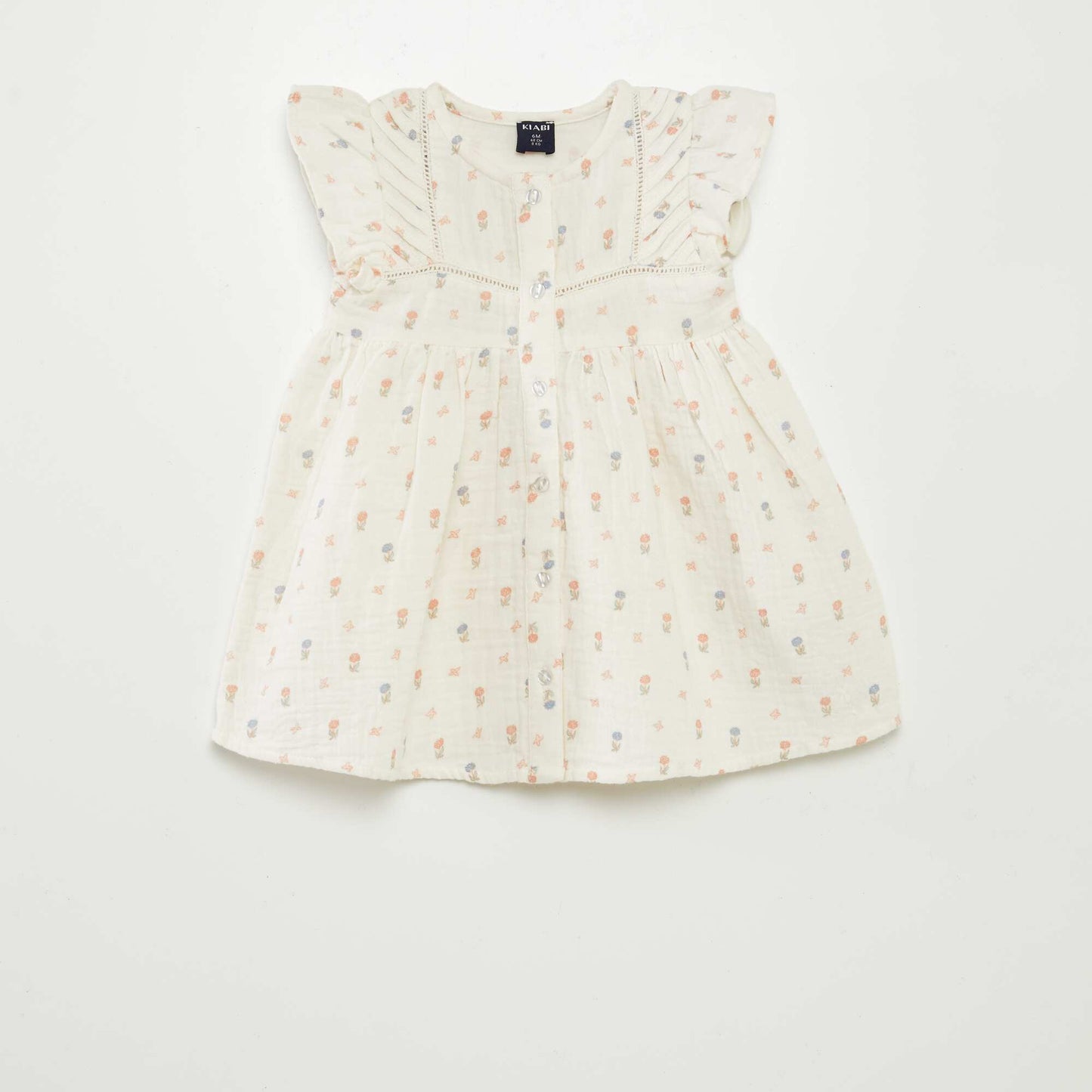 Vestido de gasa de algodón + braguita - 2 piezas BLANCO