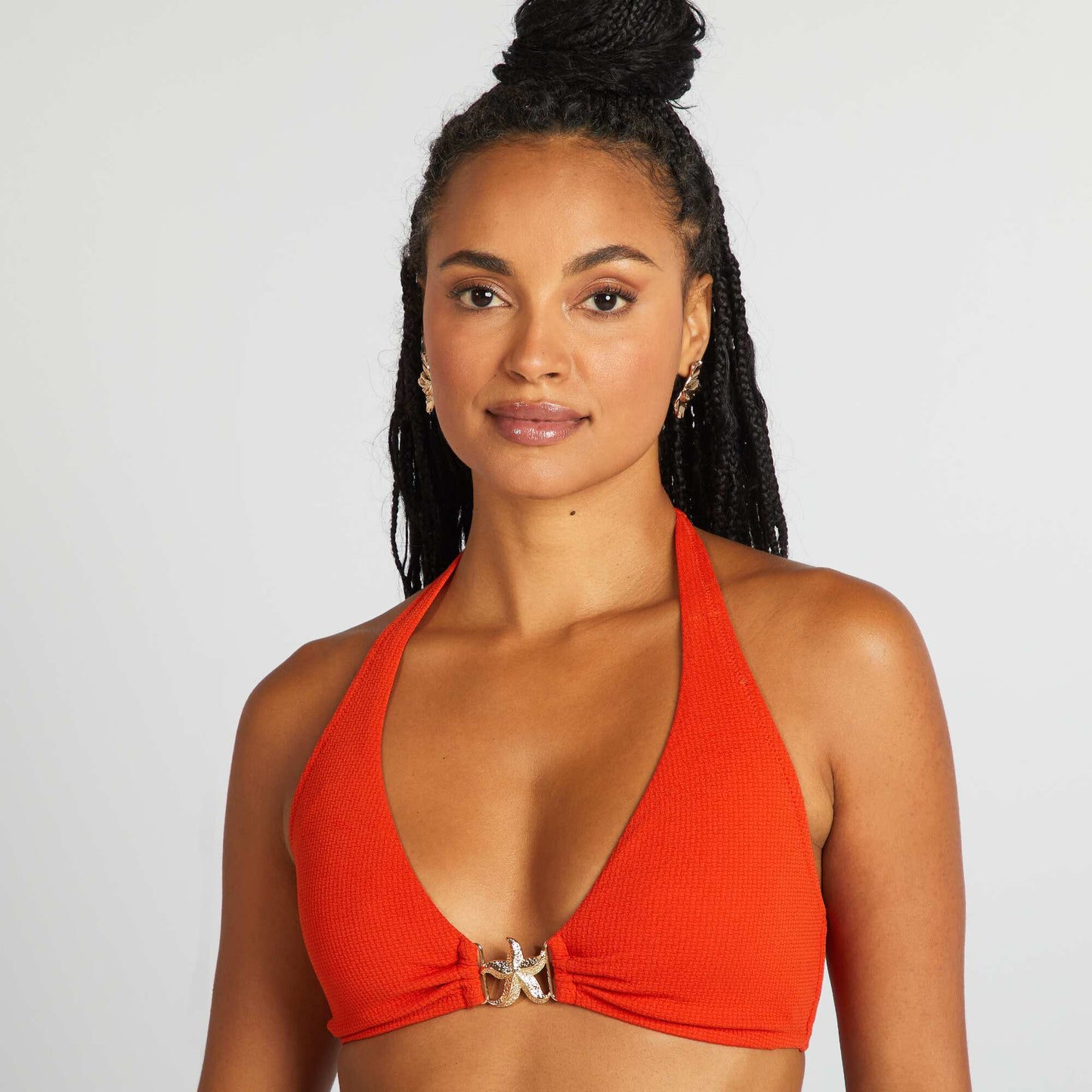 Sujetador de bikini con detalle de estrella NARANJA