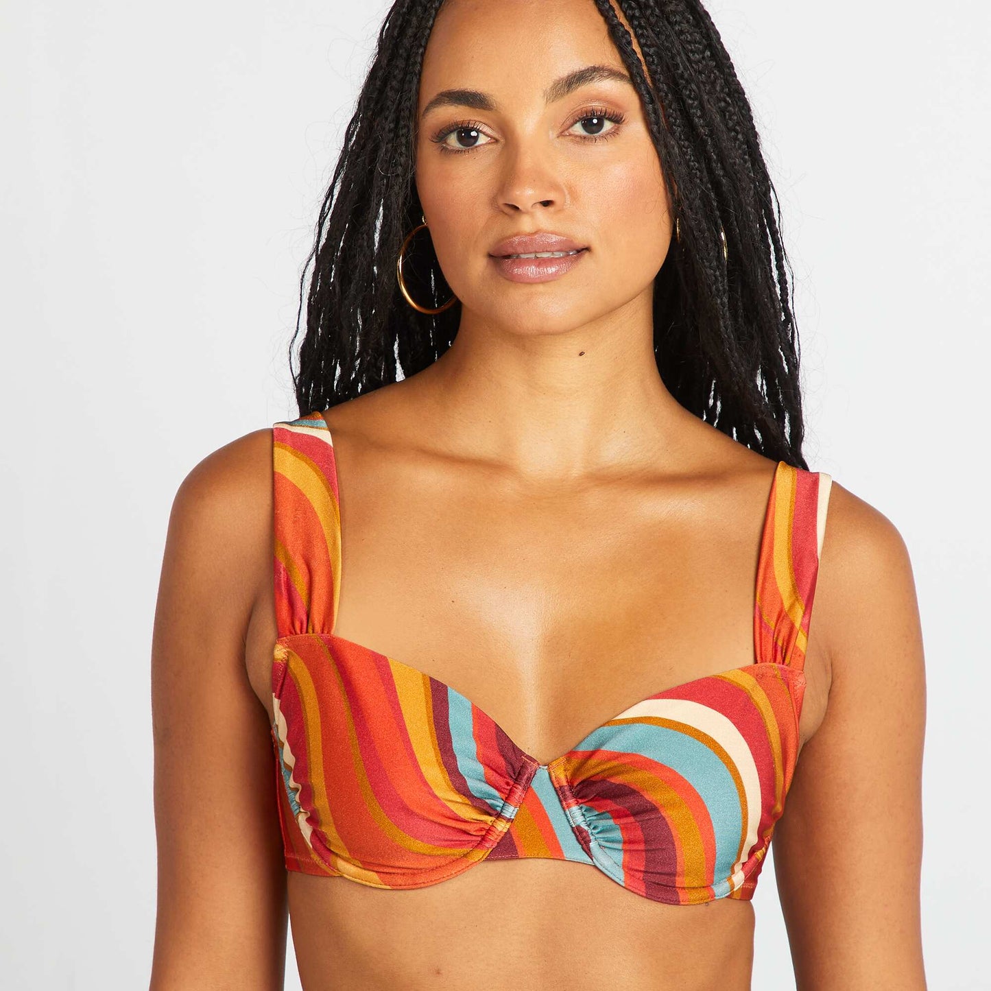 Sujetador de bikini estampado NARANJA
