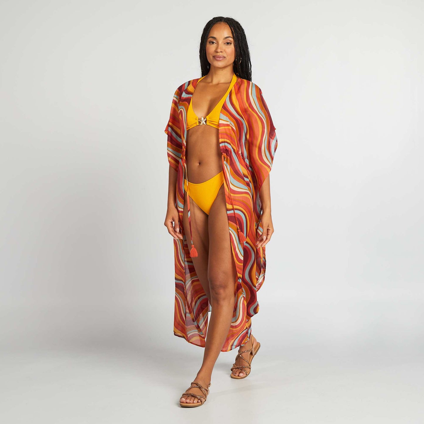 Braguita de bikini de punto texturizado AMARILLO