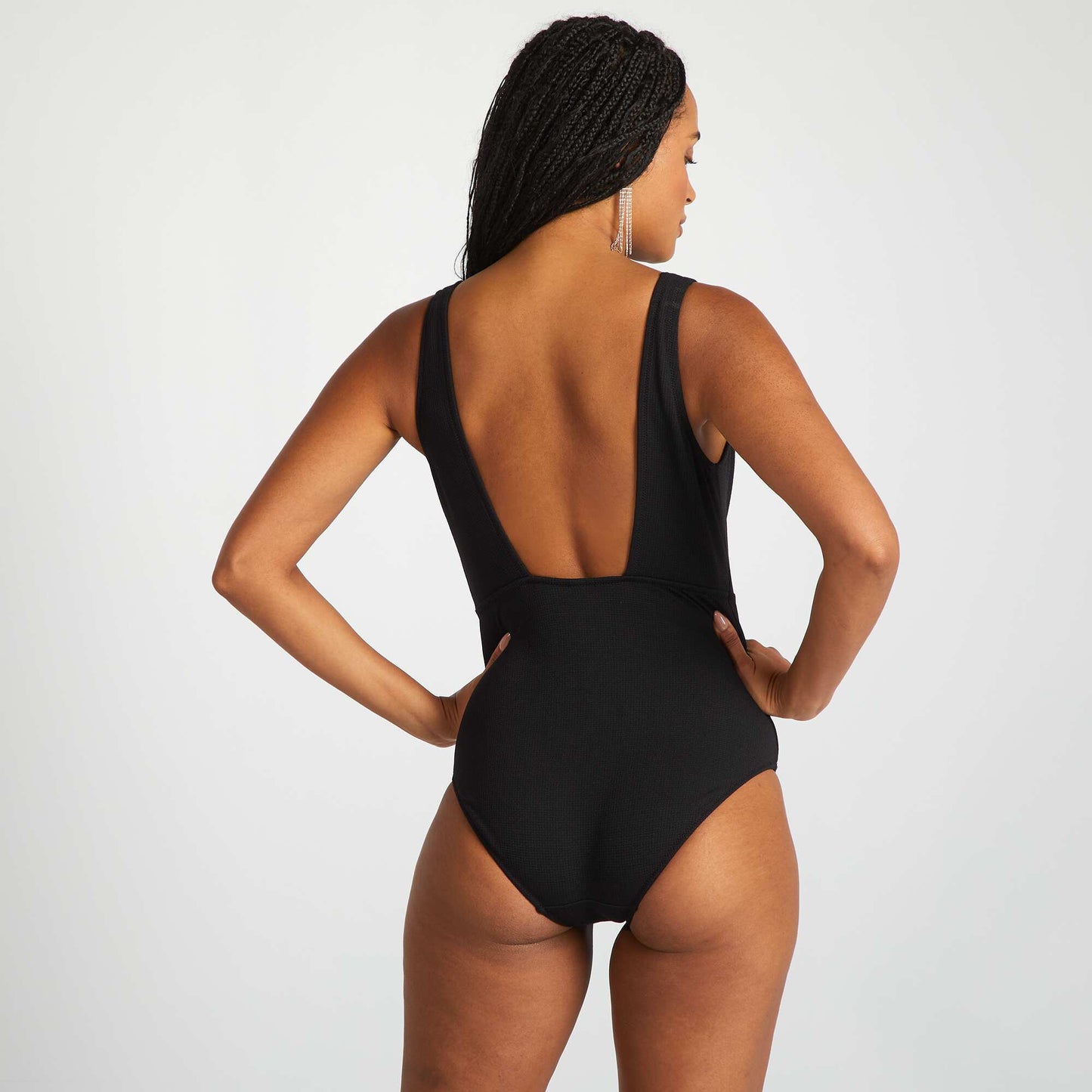 Bañador con detalle de concha NEGRO