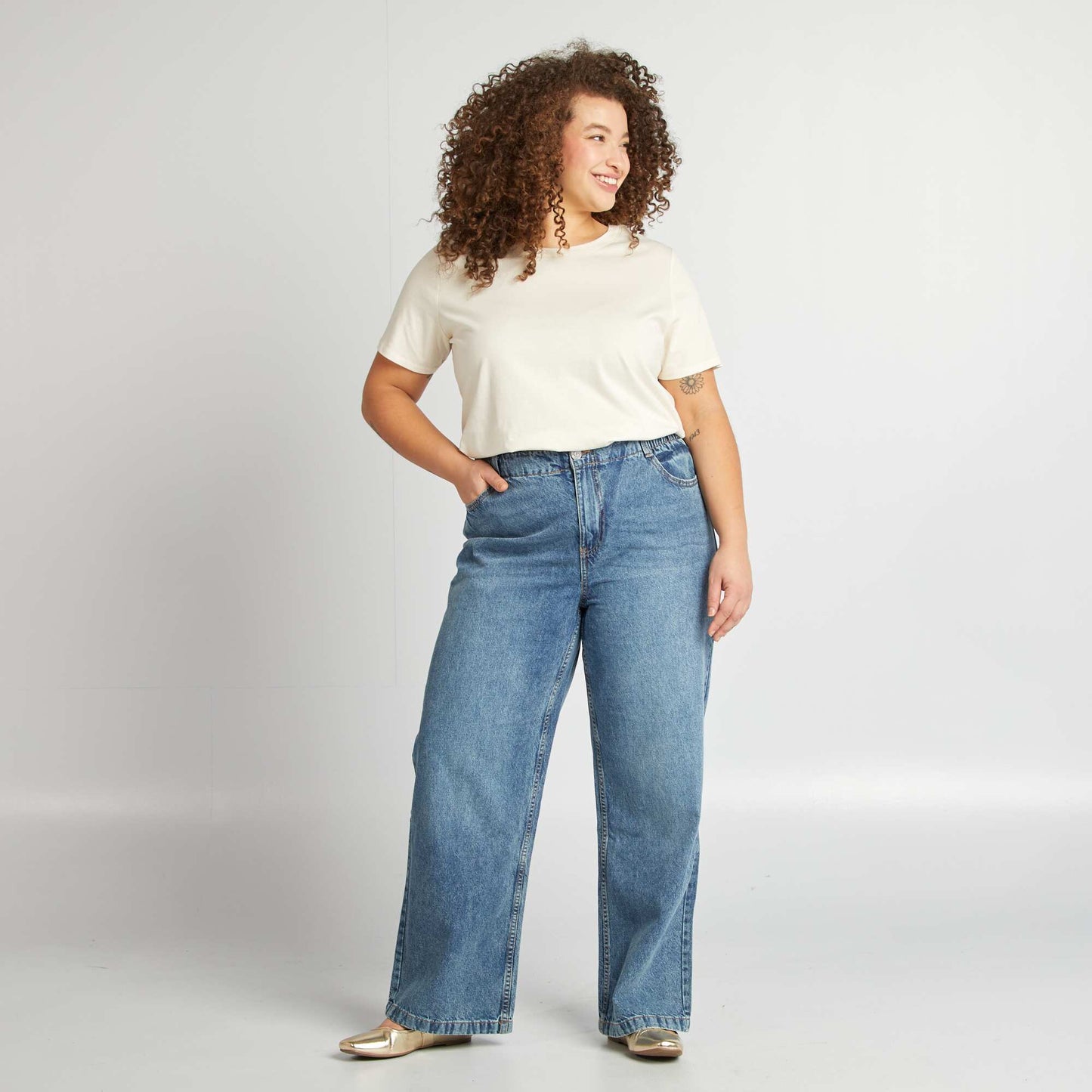 Jean con cintura elástica AZUL
