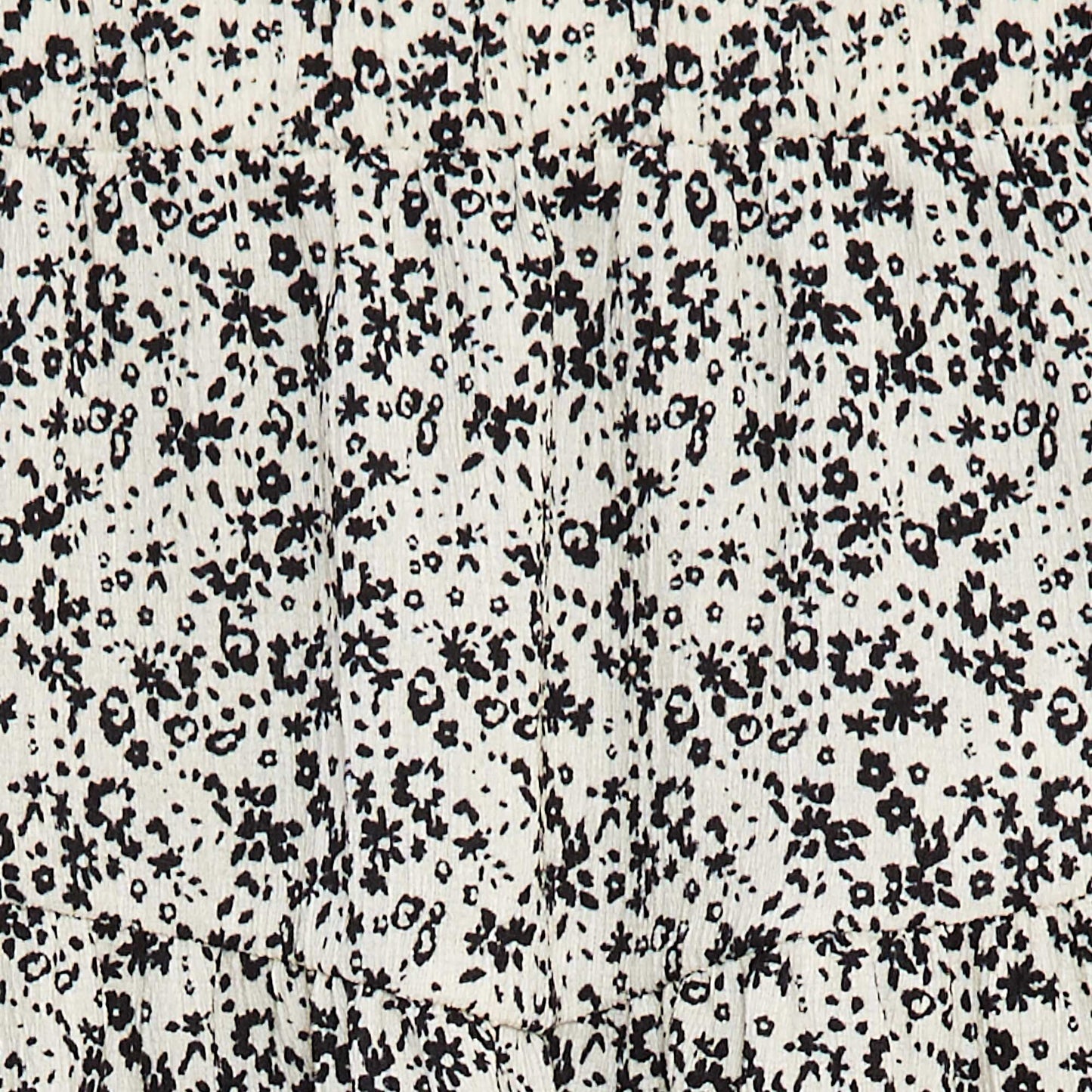 Falda corta evasé de flores BLANCO