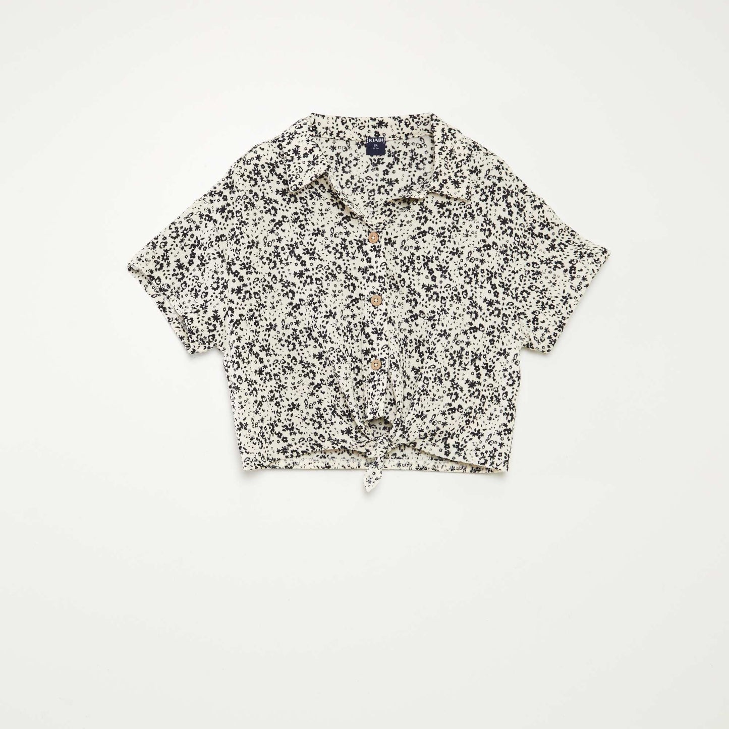 Conjunto de camiseta + pantalón vaporoso con estampado de flores - 2 piezas BLANCO