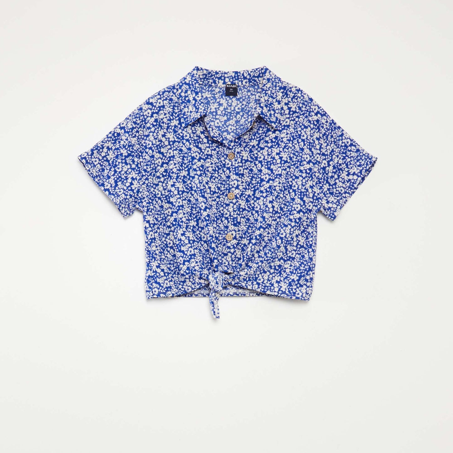 Conjunto de camiseta + pantalón vaporoso con estampado de flores - 2 piezas AZUL