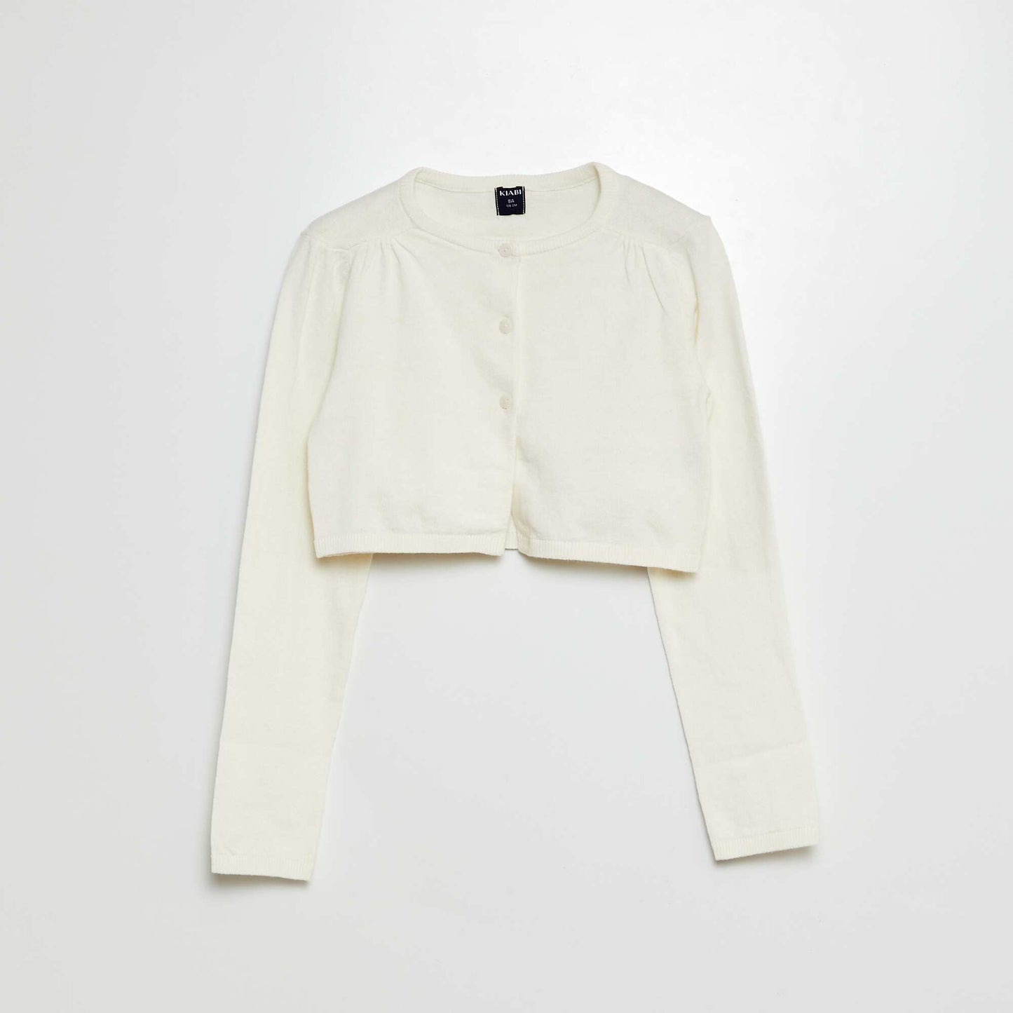 Chaqueta corta tipo bolero de canalé BLANCO