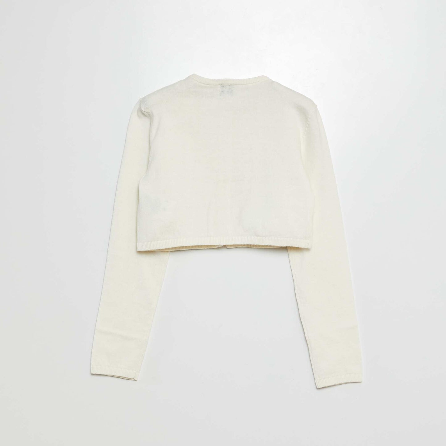 Chaqueta corta tipo bolero de canalé BLANCO