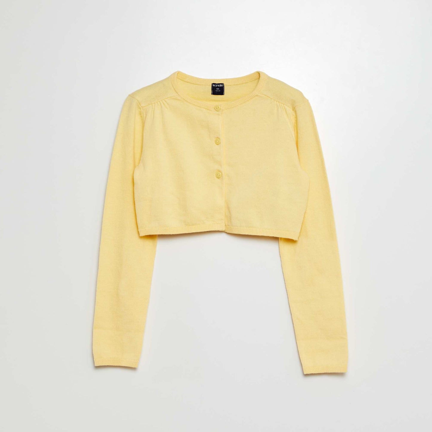 Chaqueta corta tipo bolero de canalé AMARILLO