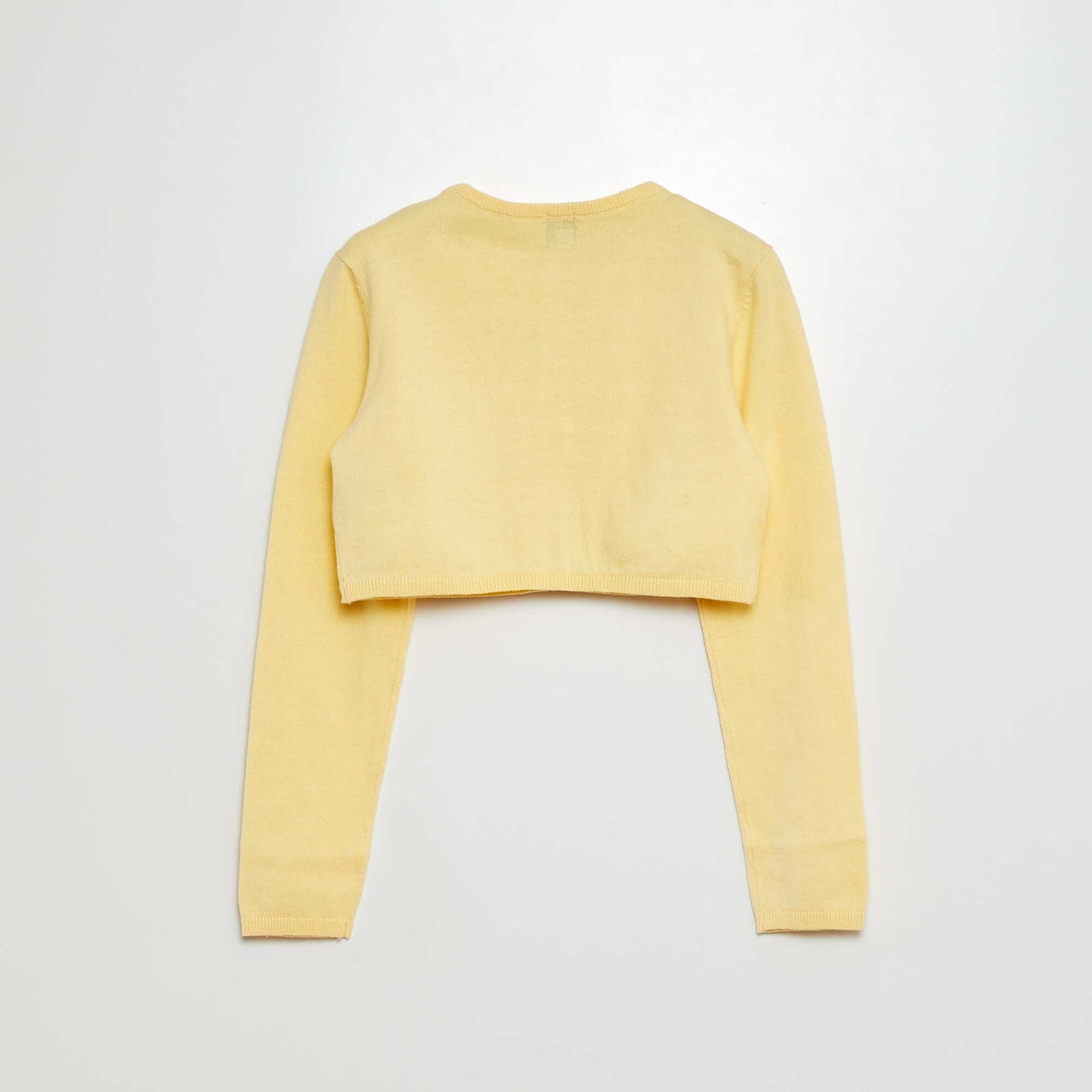 Chaqueta corta tipo bolero de canalé AMARILLO