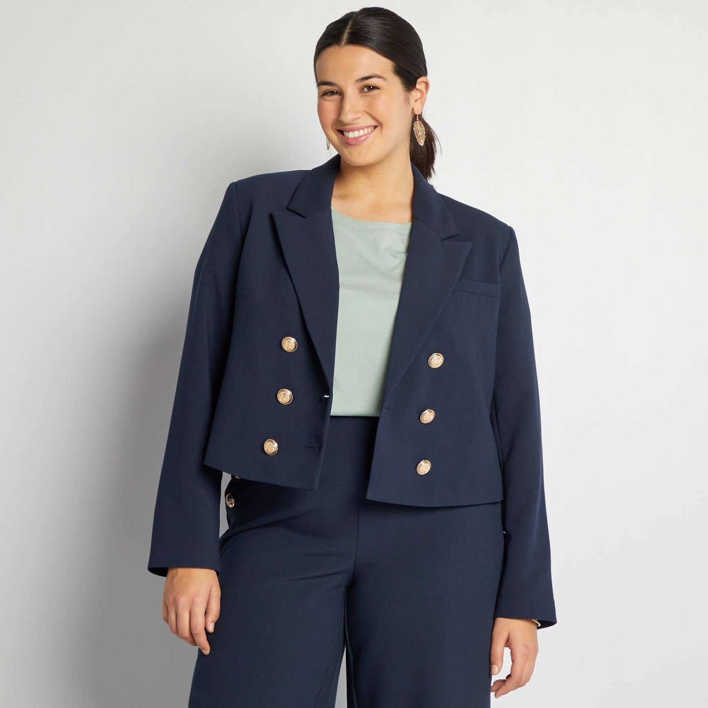 Chaqueta de traje cropped AZUL