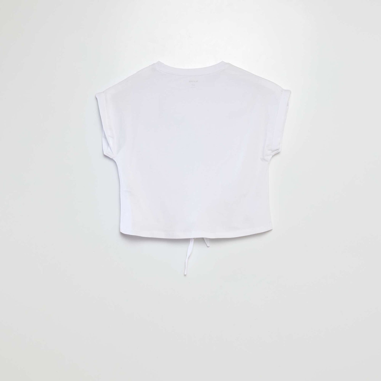 Camiseta de manga corta anudable en el bajo BLANCO