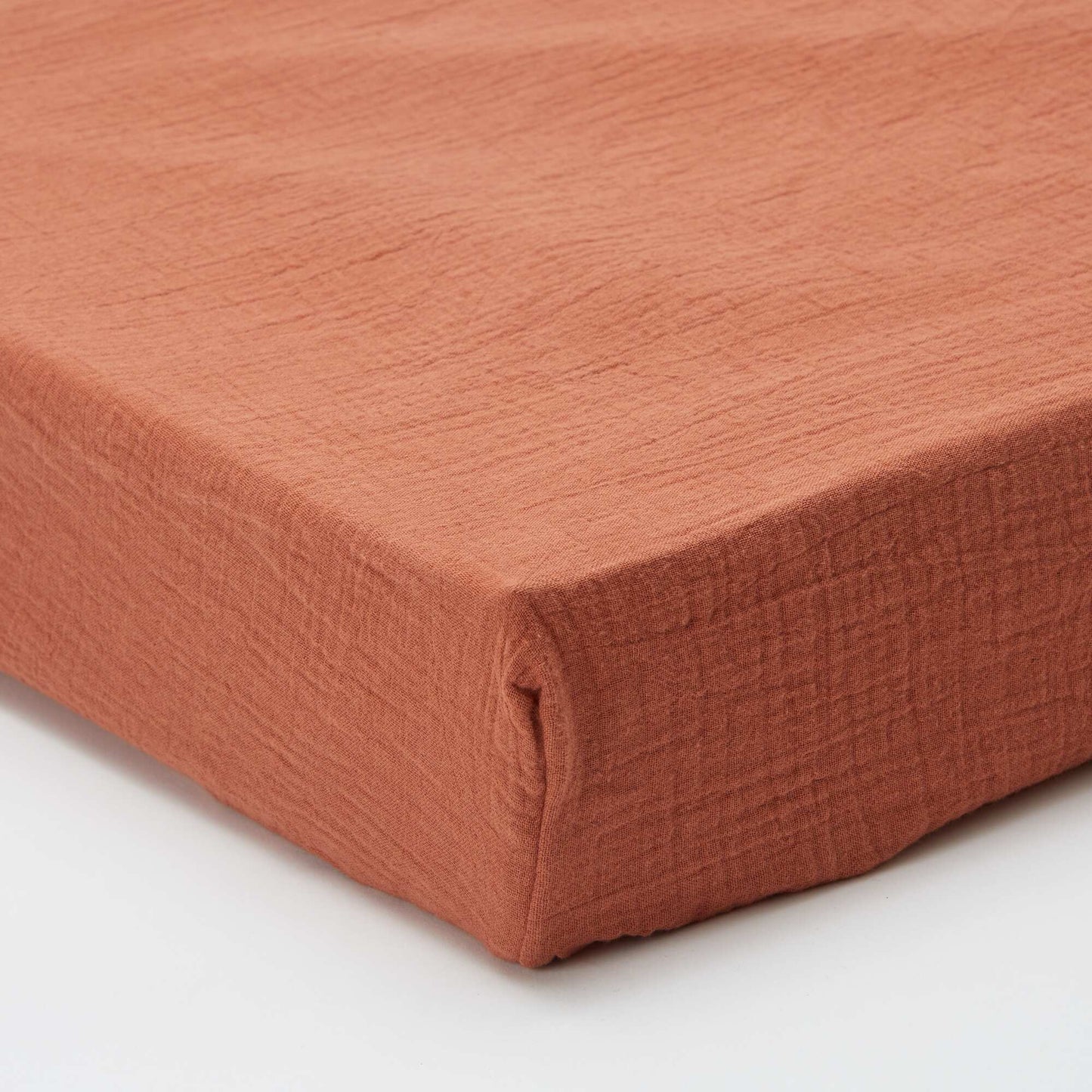 Sábana bajera doble (180 x 200 cm) de doble gasa de algodón - Kiabi Home MARRON