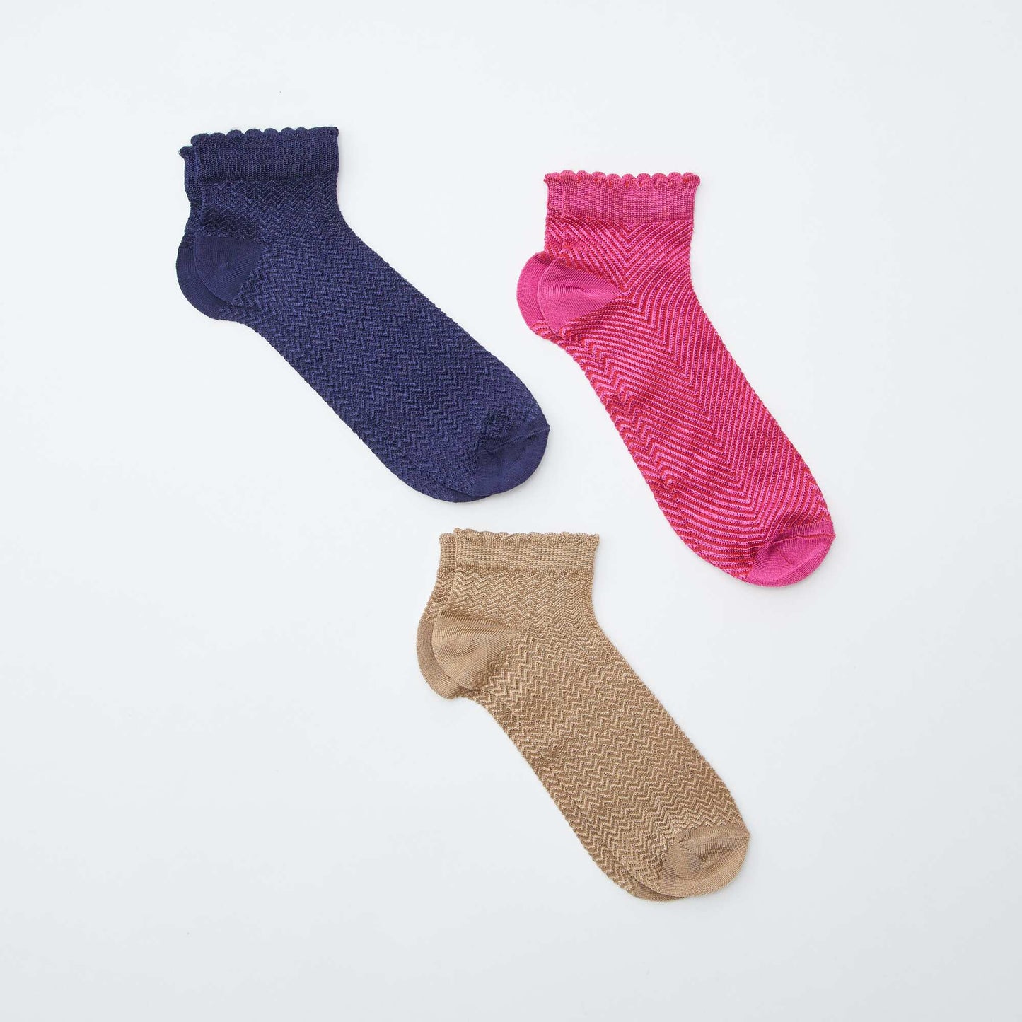 Pack de 3 pares de medias de largo medio de efecto brillante ROSA