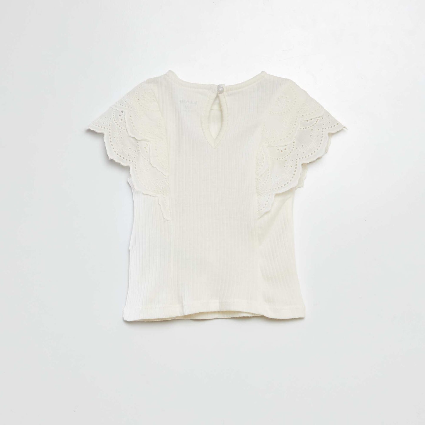 Camiseta con mangas bordadas BLANCO
