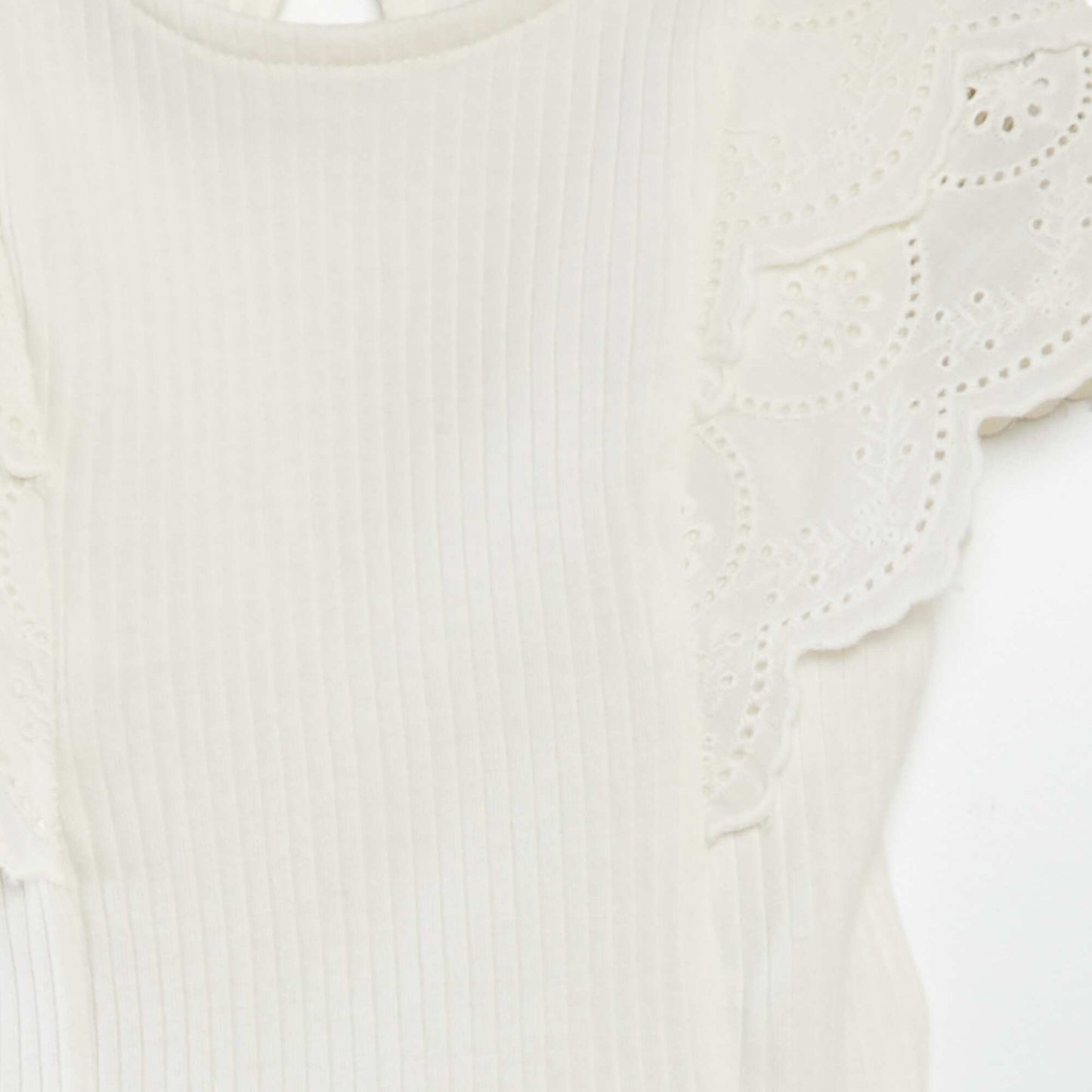 Camiseta con mangas bordadas BLANCO