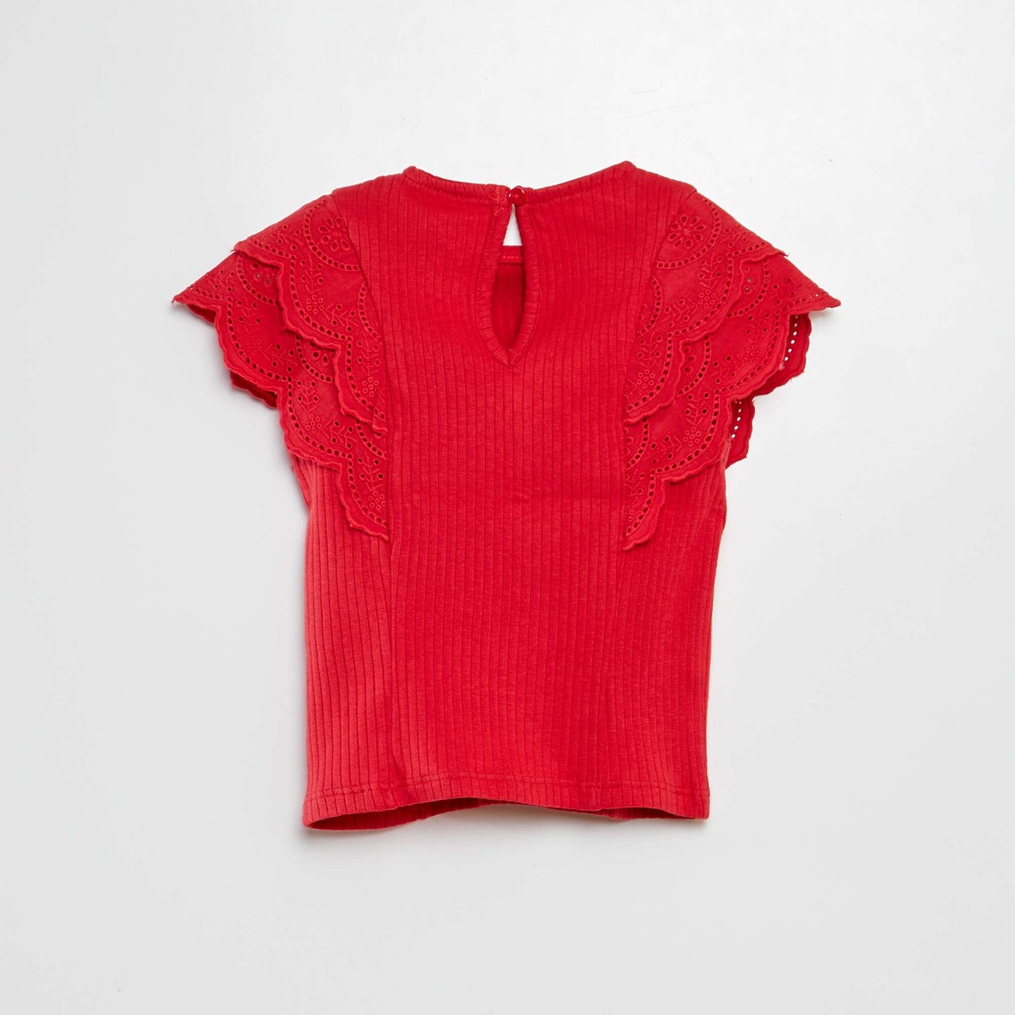 Camiseta con mangas bordadas ROJO