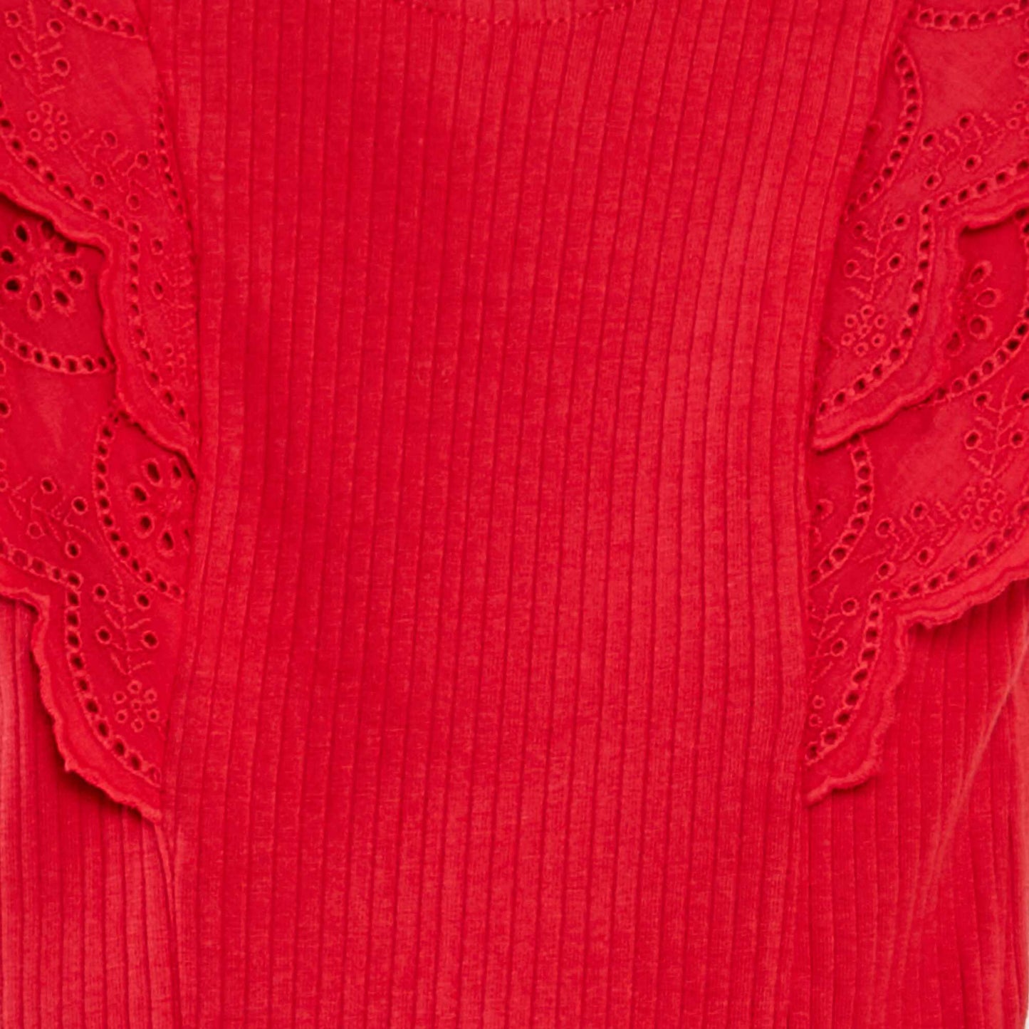 Camiseta con mangas bordadas ROJO