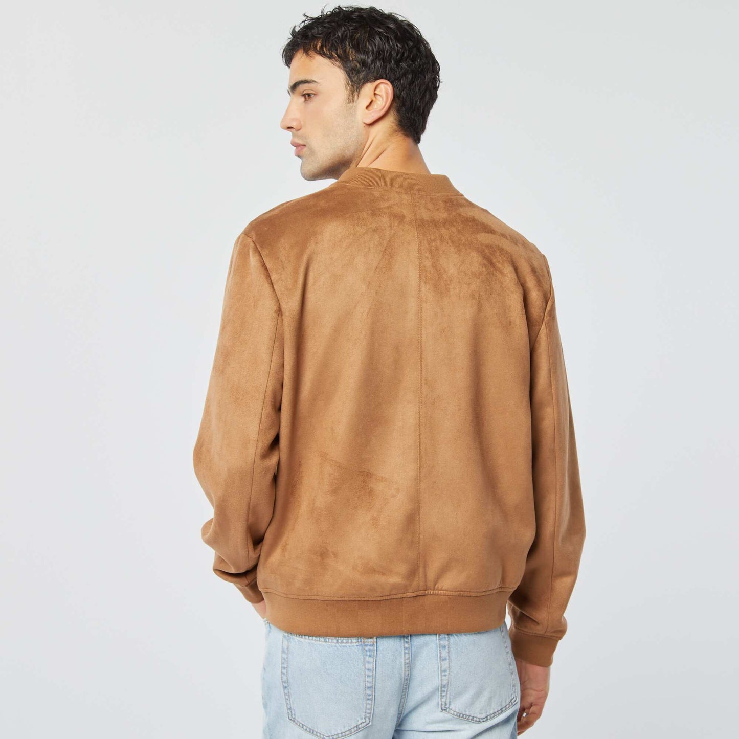 Campera de antelina con cremallera BEIGE