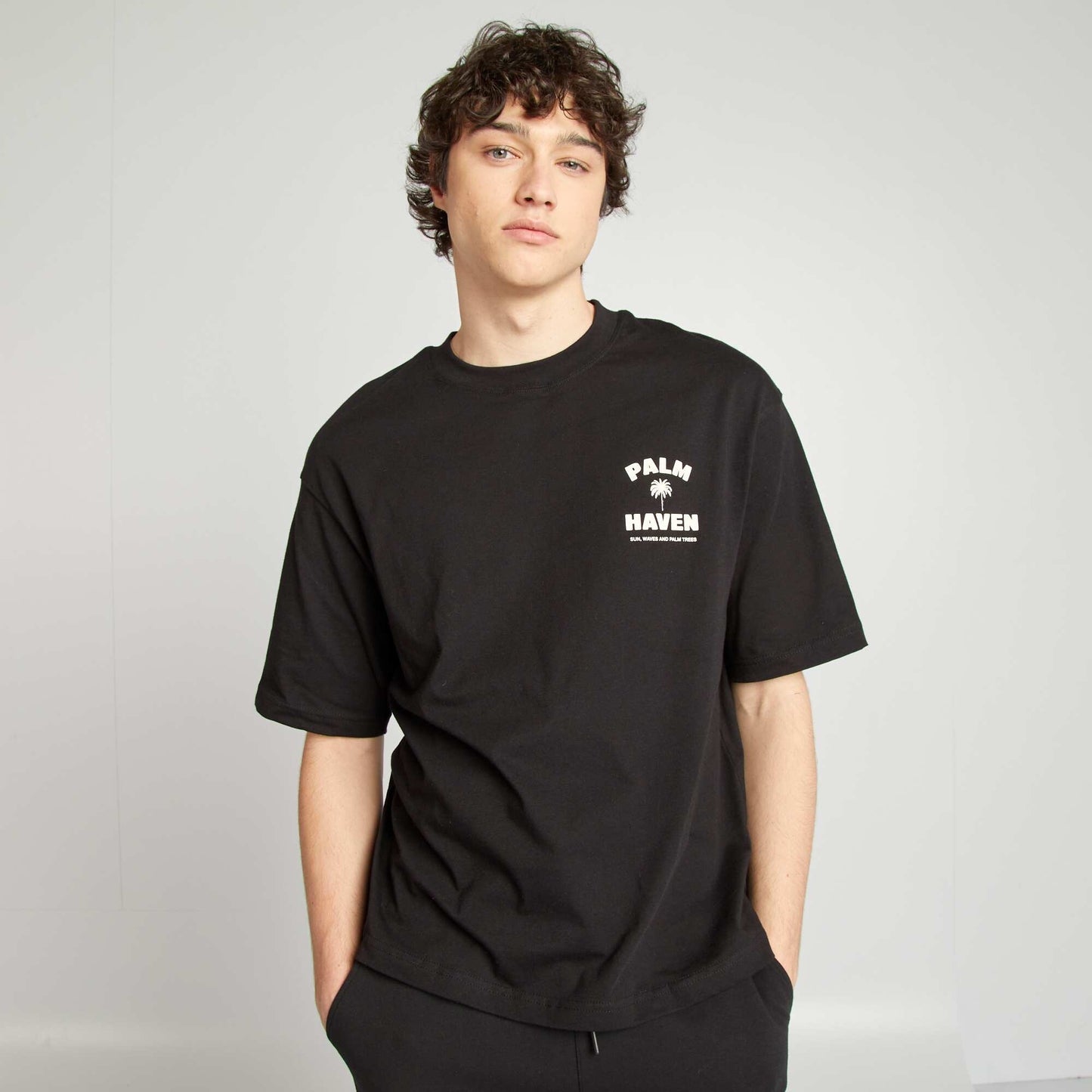 Camiseta estampada NEGRO