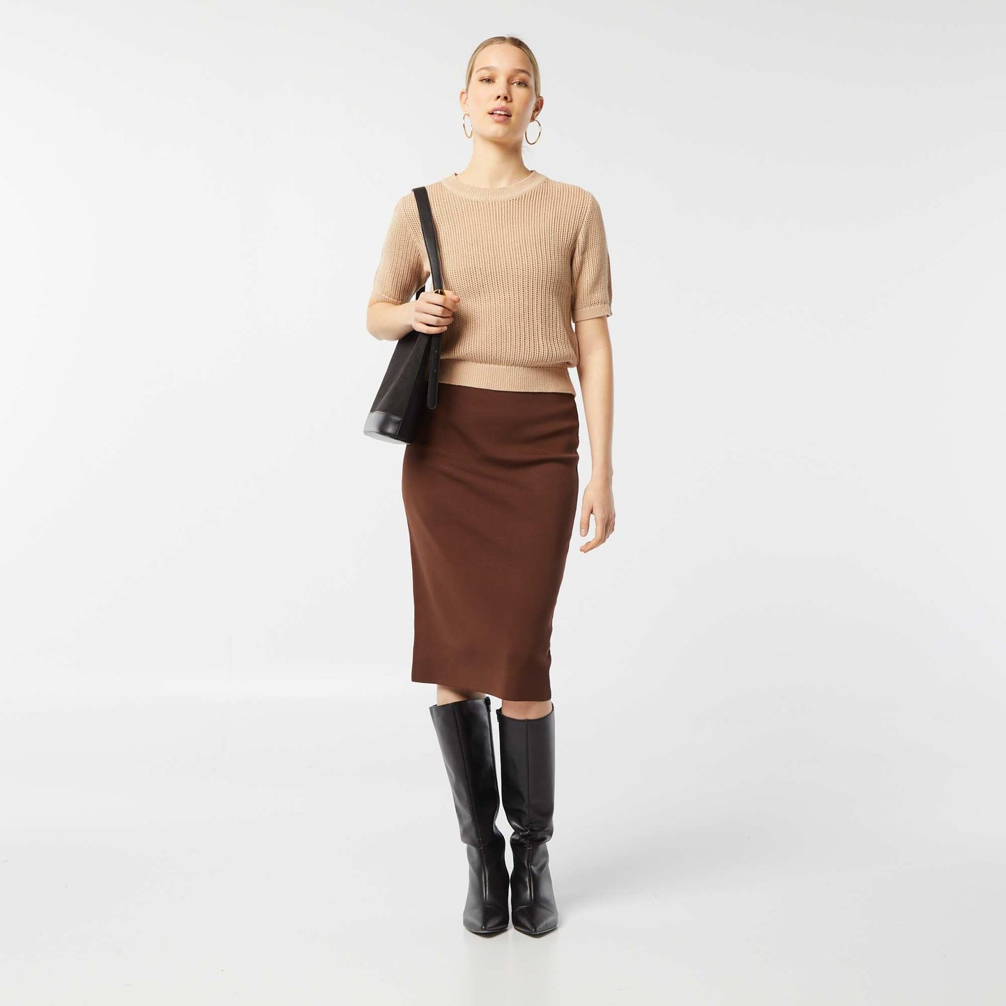 Sweater de punto calado BEIGE