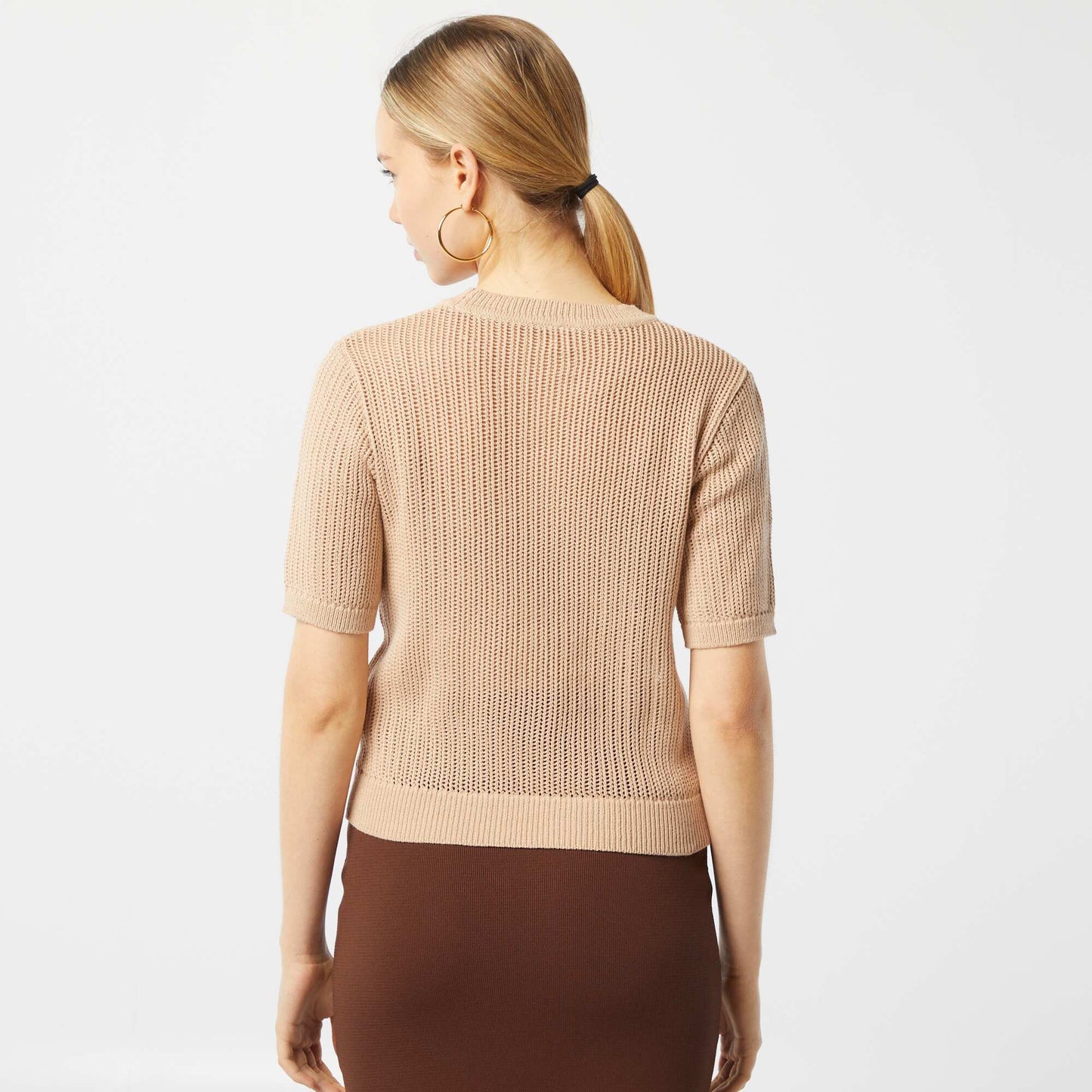 Sweater de punto calado BEIGE