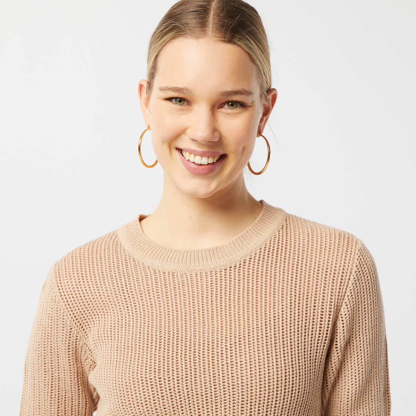 Sweater de punto calado BEIGE