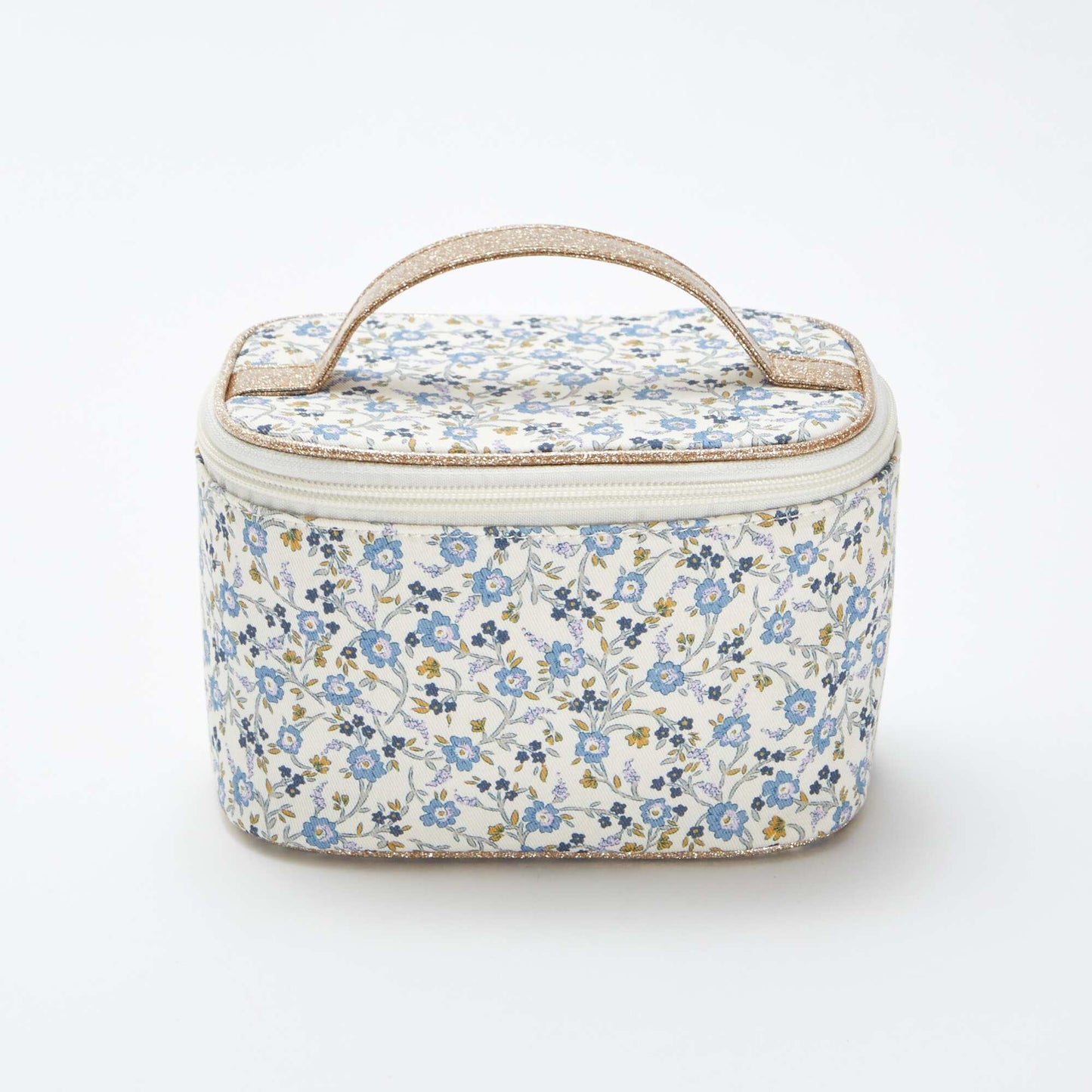 Neceser pequeño con estampado de flores AZUL