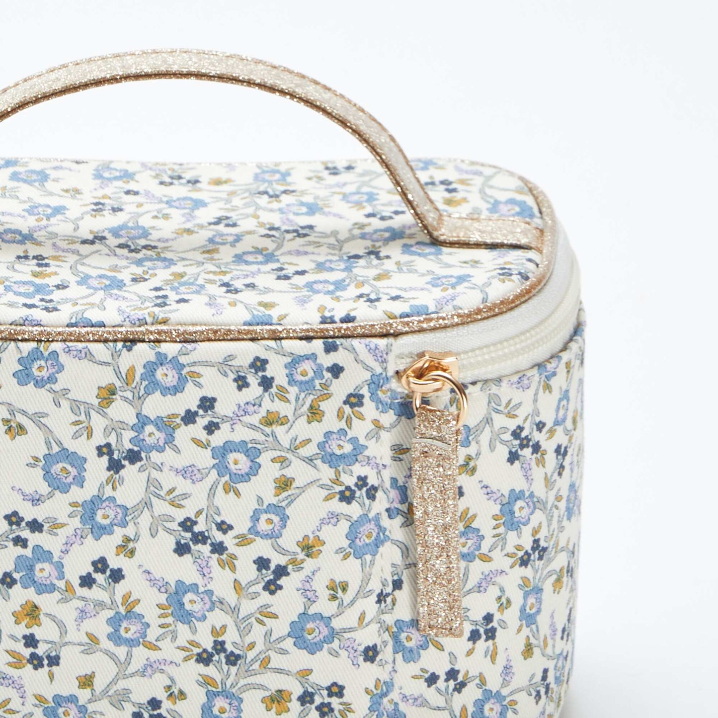 Neceser pequeño con estampado de flores AZUL