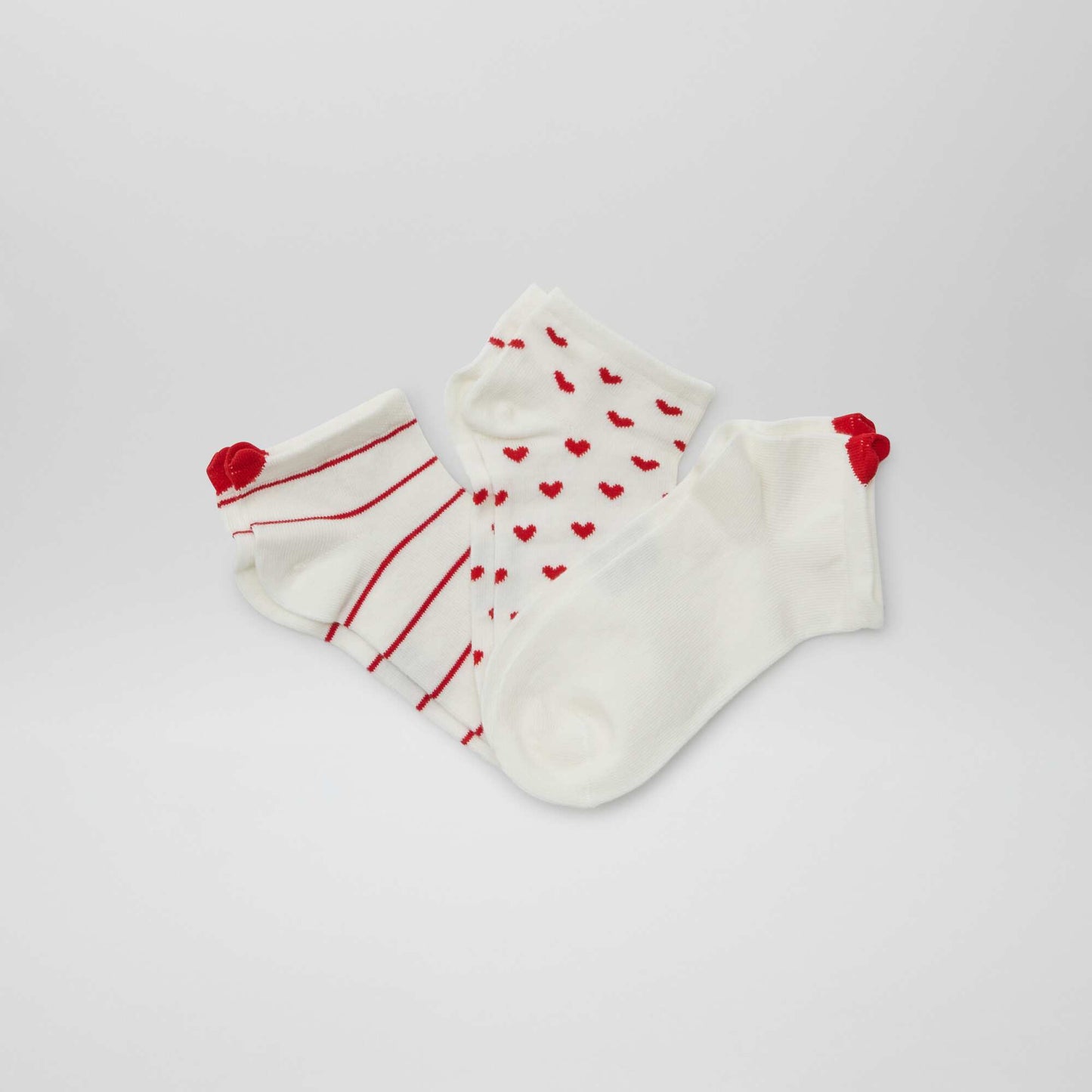 Pack de 3 pares de medias tobilleros ROJO