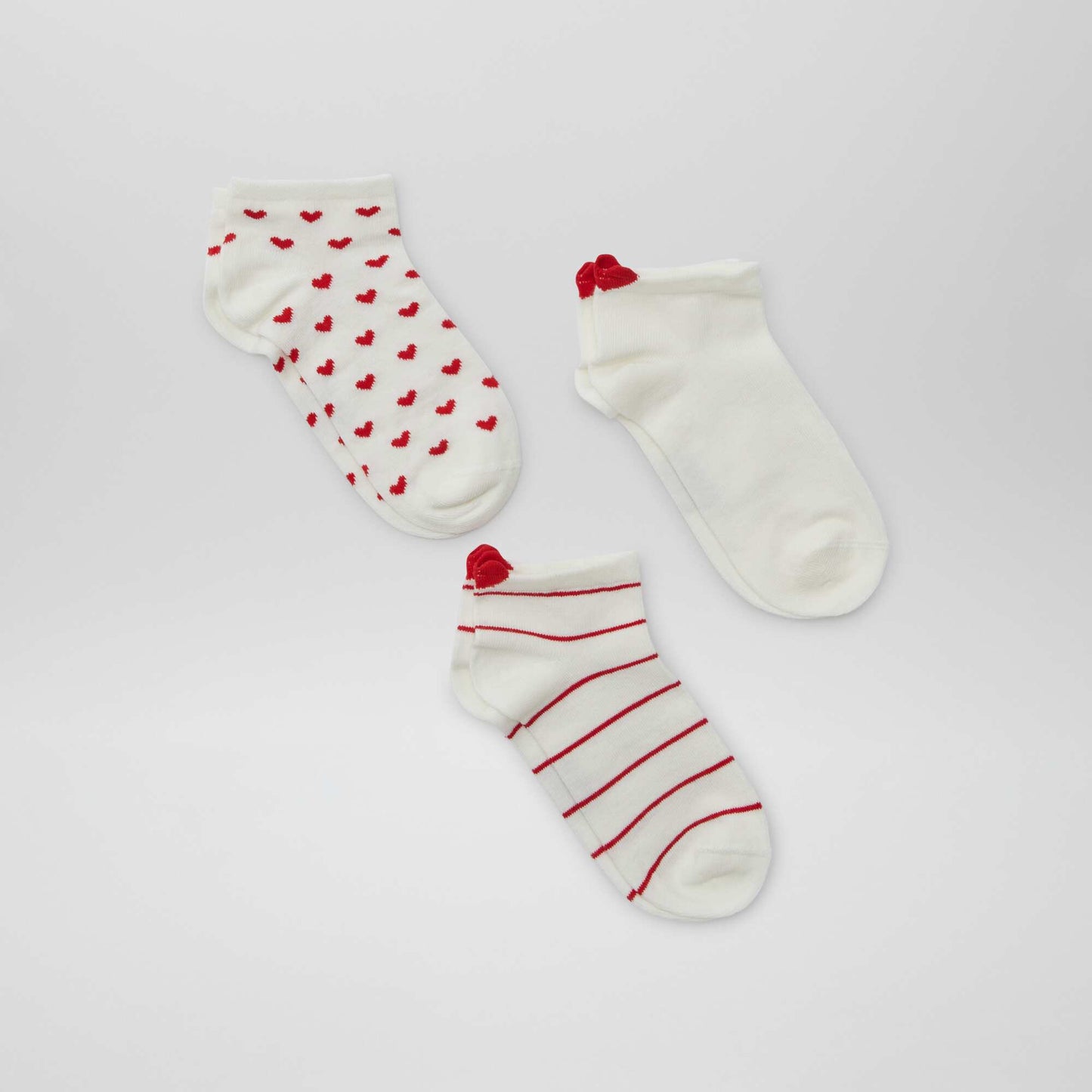 Pack de 3 pares de medias tobilleros ROJO