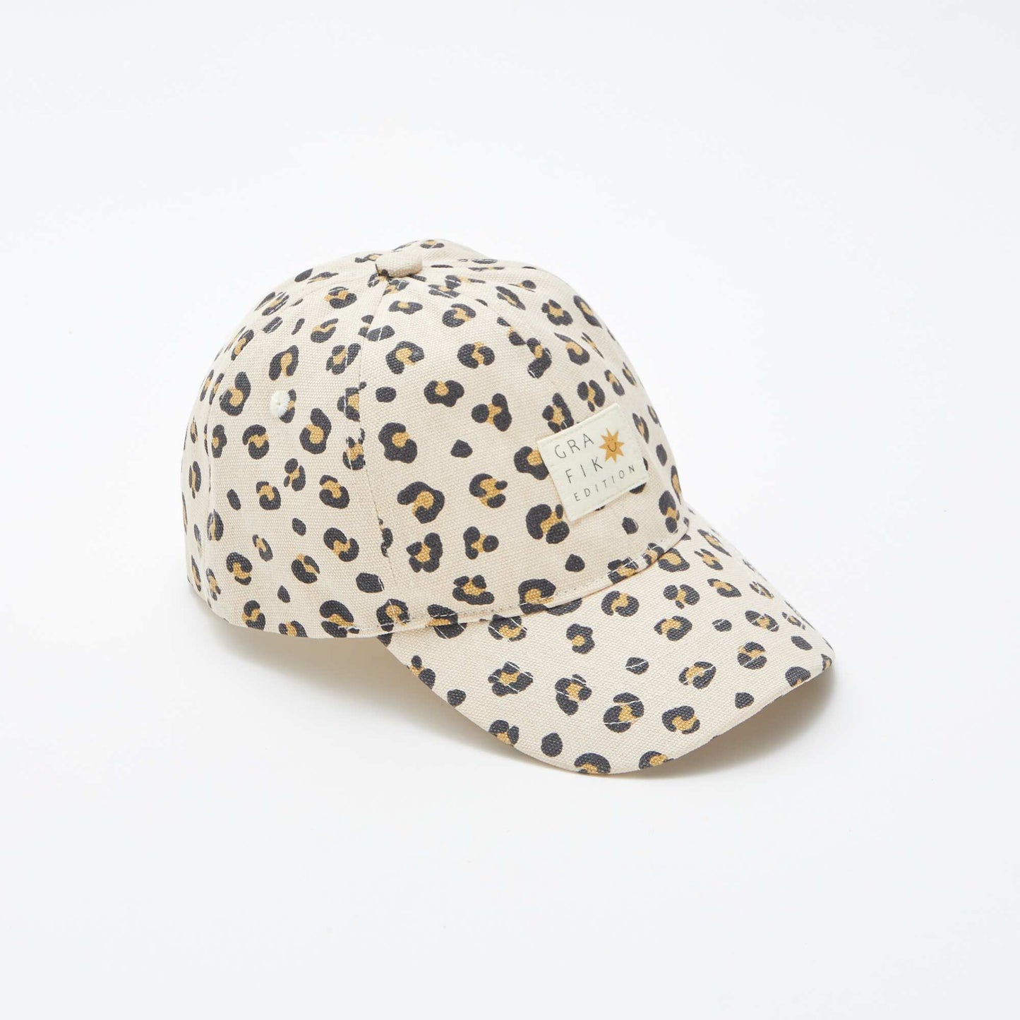 Gorra de tela con estampado BEIGE