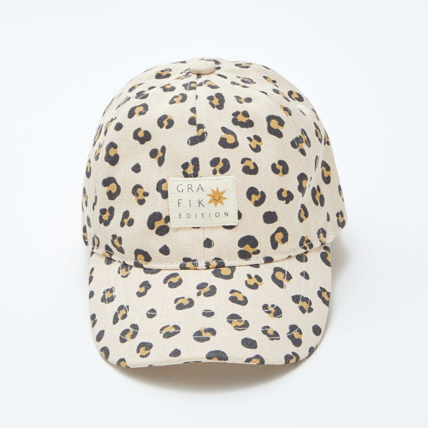 Gorra de tela con estampado BEIGE