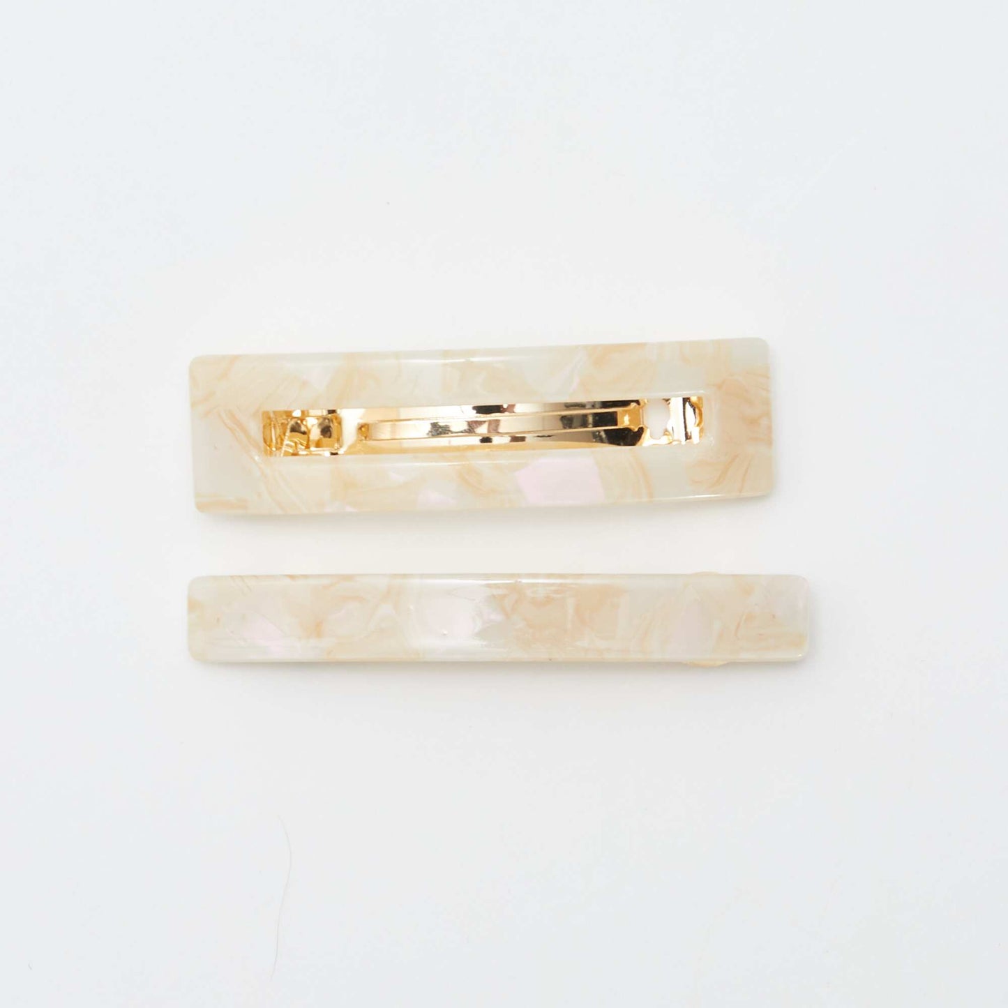 Pack de 2 horquillas efecto marmolado BLANCO