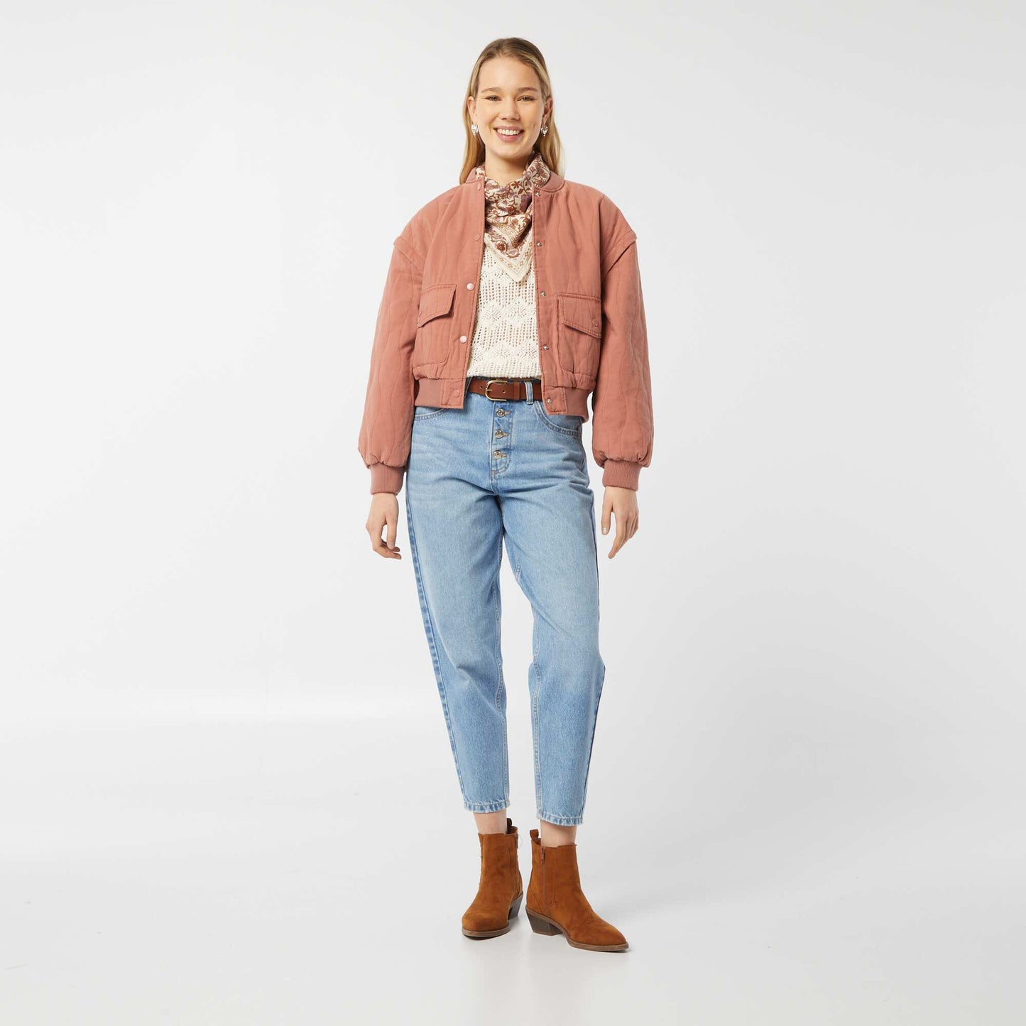 Chaqueta acolchada 2 en 1 con mangas extraíbles ROSA