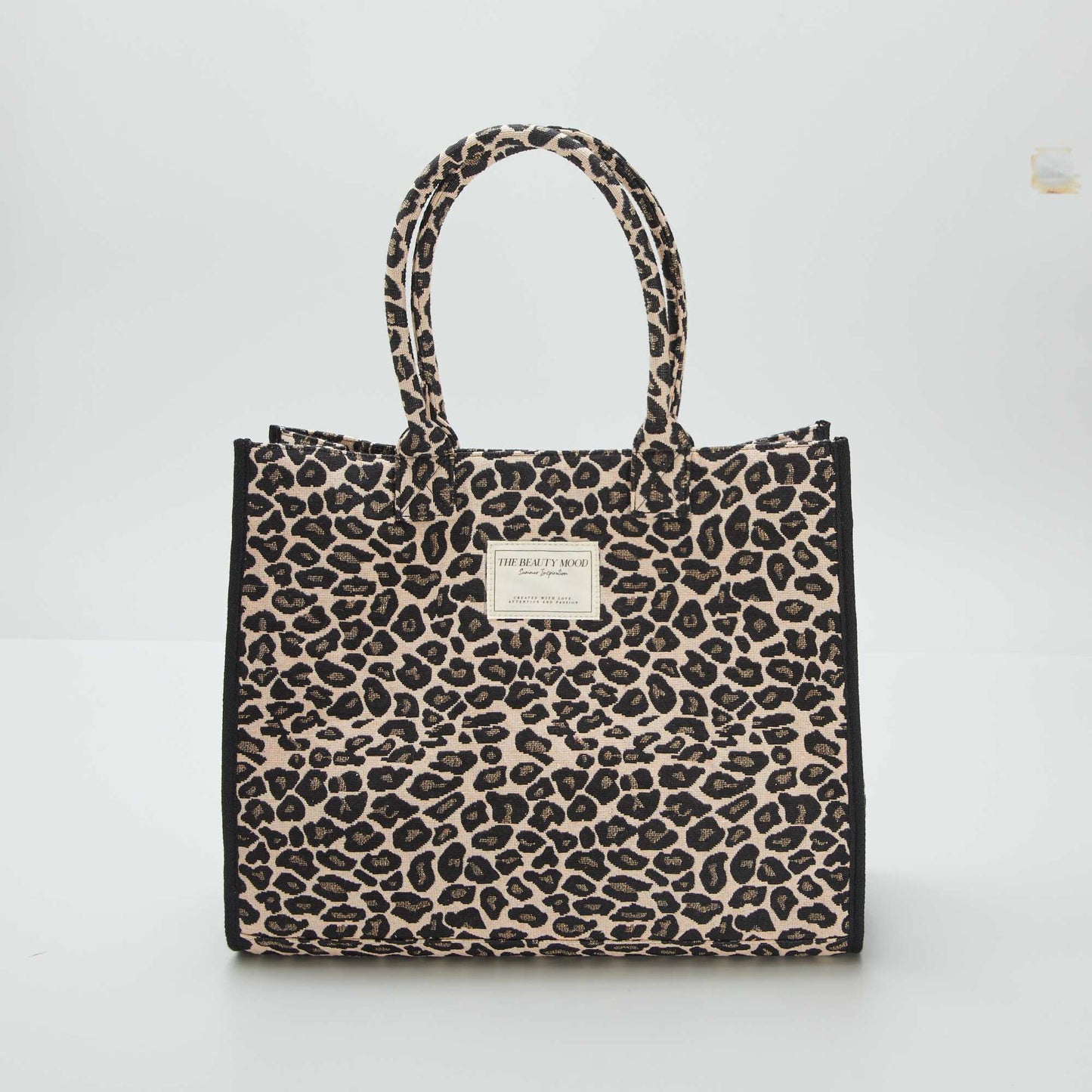 Bolso shopper estampado de 'leopardo' MARRON