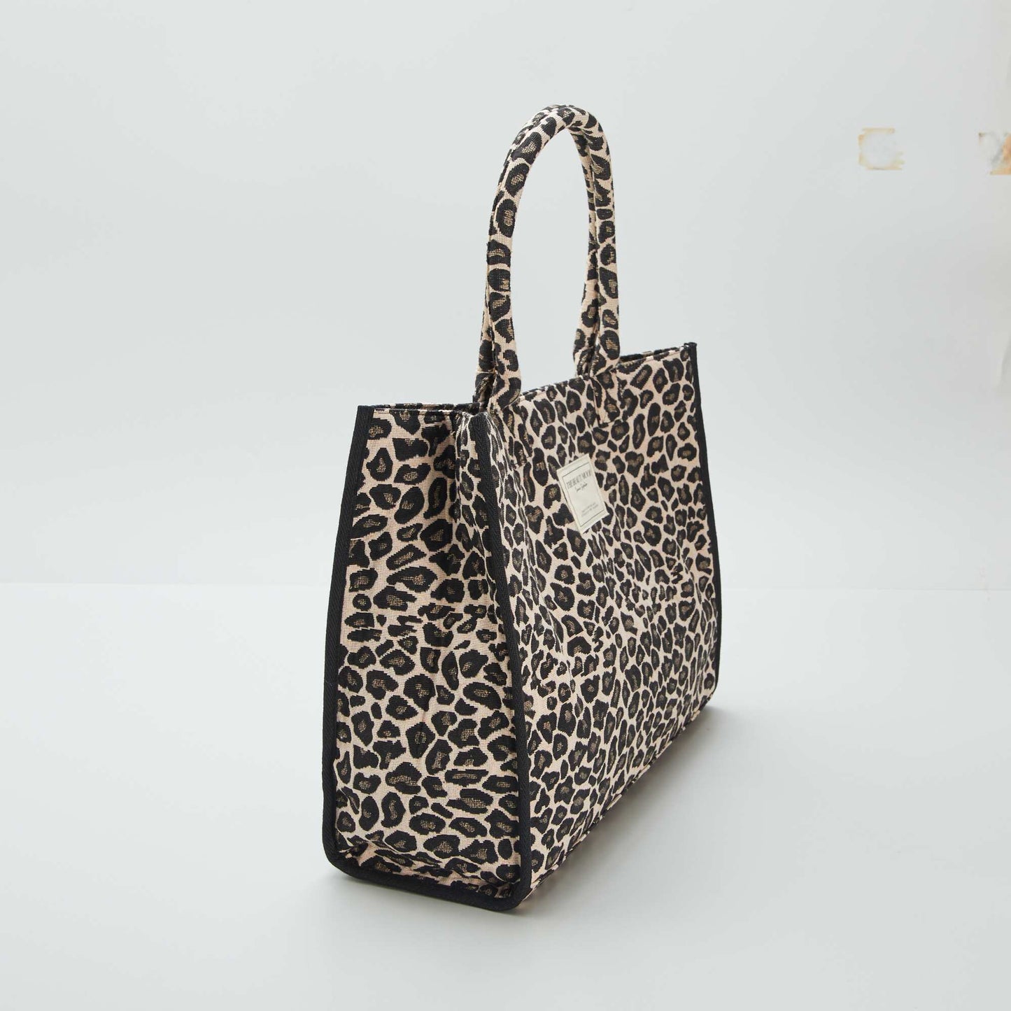 Bolso shopper estampado de 'leopardo' MARRON